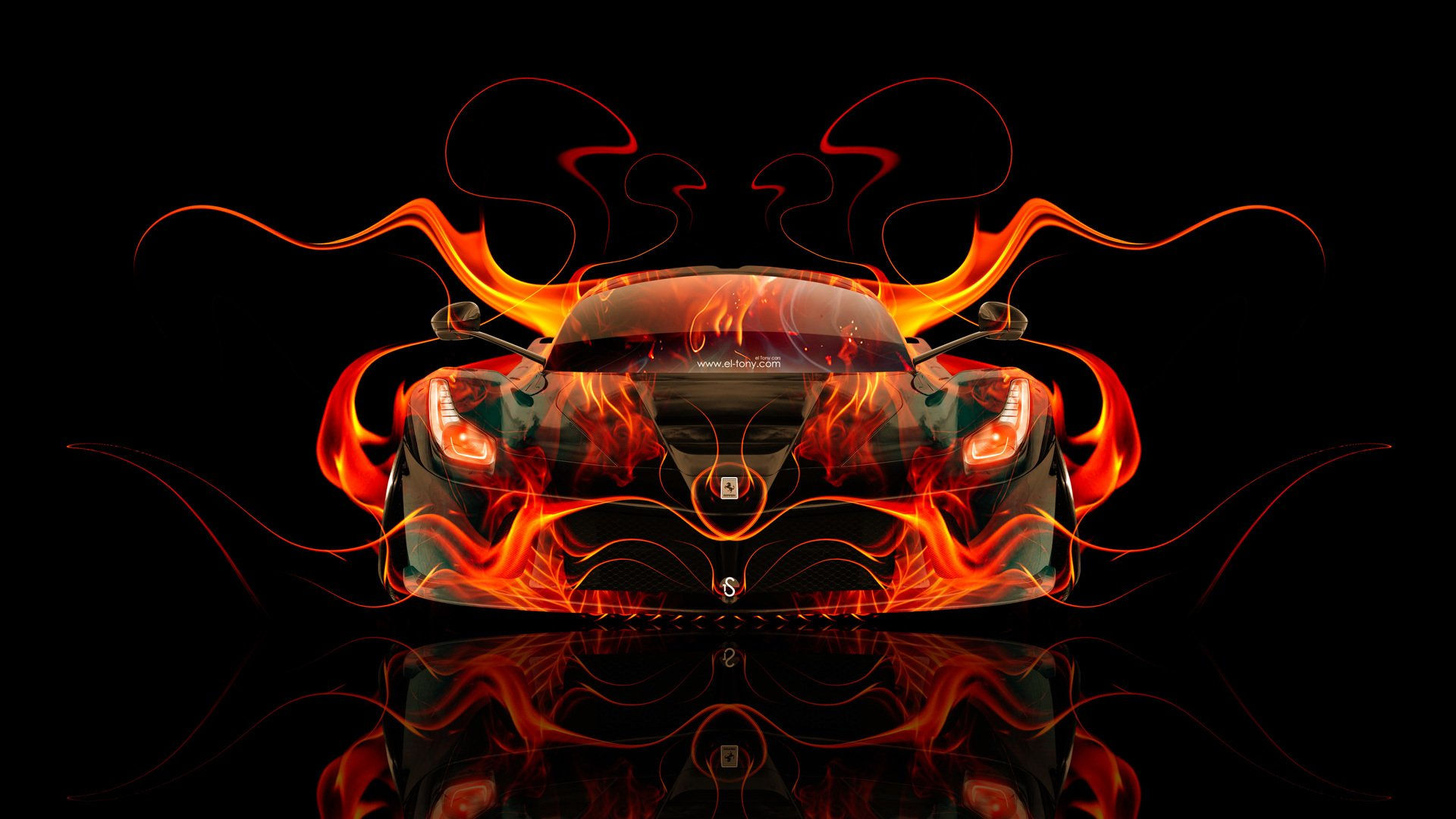 Wallpaper #Tmeb-JIBSpphPi3-tIrp262 Toni Koxan Ferrari Laferrari Pozar Avtomobil Oranzevyi Cernyi