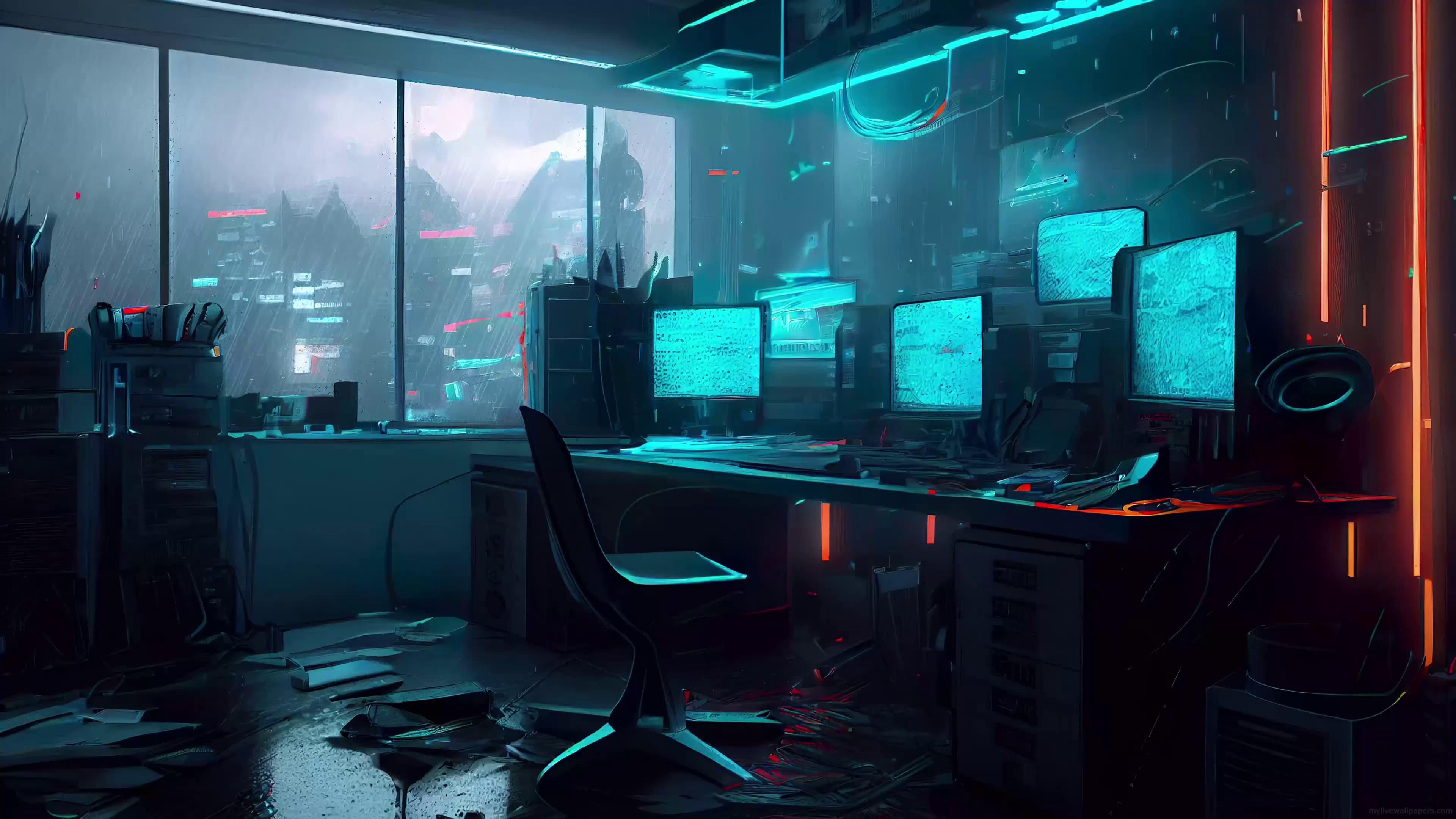 Wallpaper #gfuVhJcBx-Hc5Y20w6-U130 Dark Hacker Room Live Wallpaper