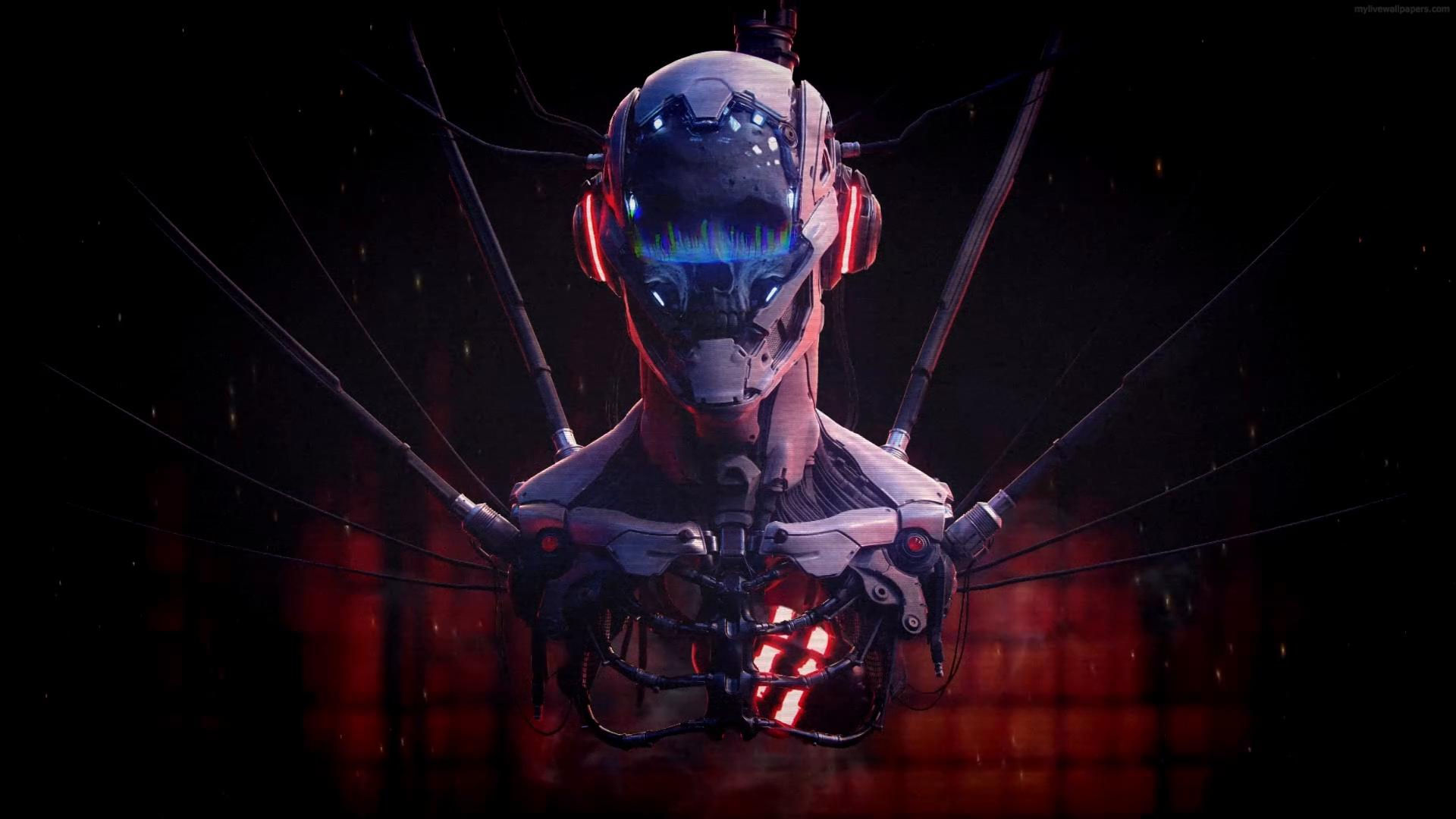 Wallpaper #4nPlf44BFI5NbQksLRcD58 Skull Cyberpunk Live Wallpaper