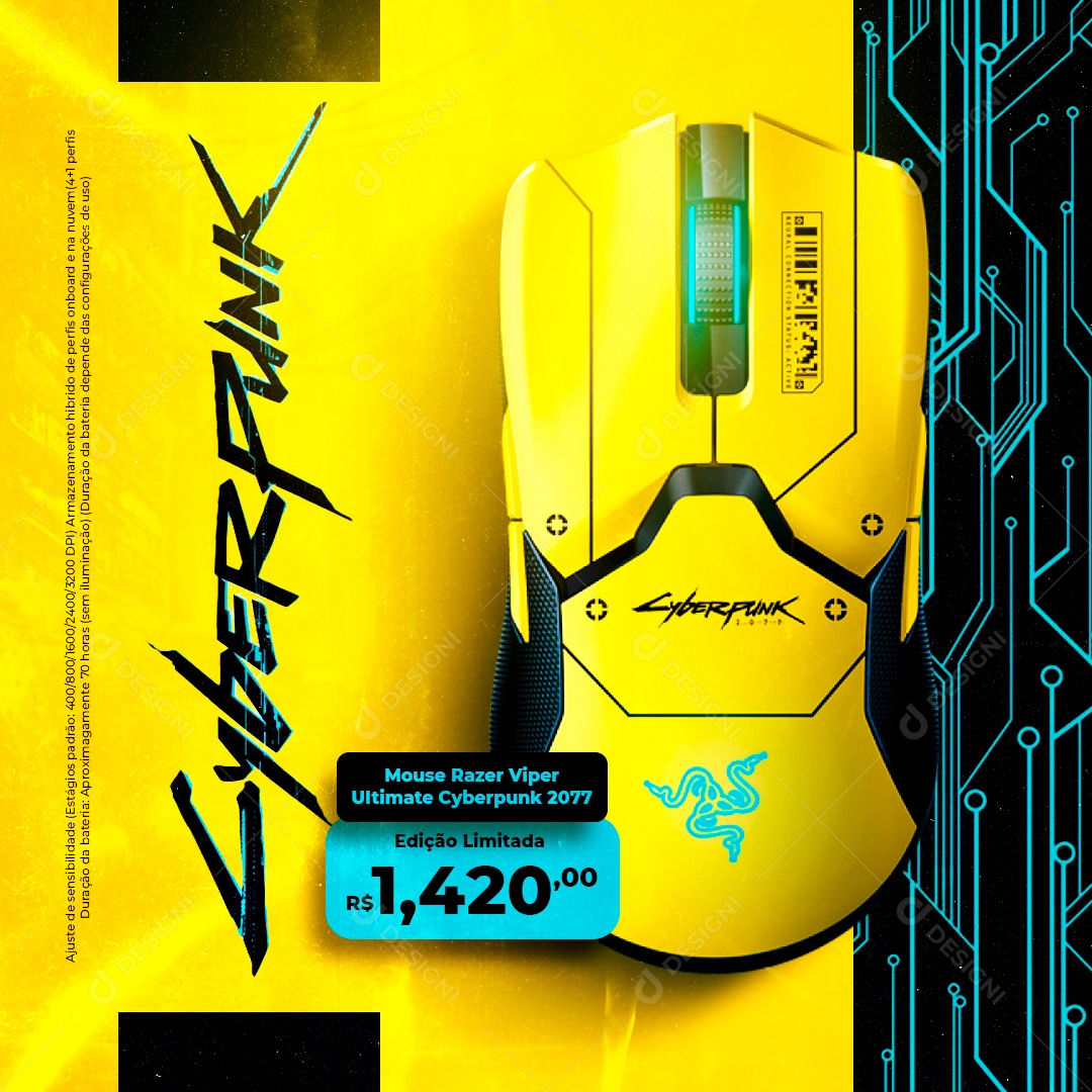 Wallpaper #jKeiMpMBlSzal8H1ONuh71 Mouse Gamer Razer Viper Cyberpunk Informatica Social Media Psd Editavel