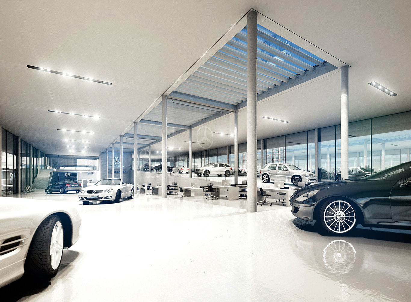 Wallpaper #JR3OK5MBlOZrFDOkKslm45 Car Showroom Alek Pluta Cgarchitect Architectural Visualization