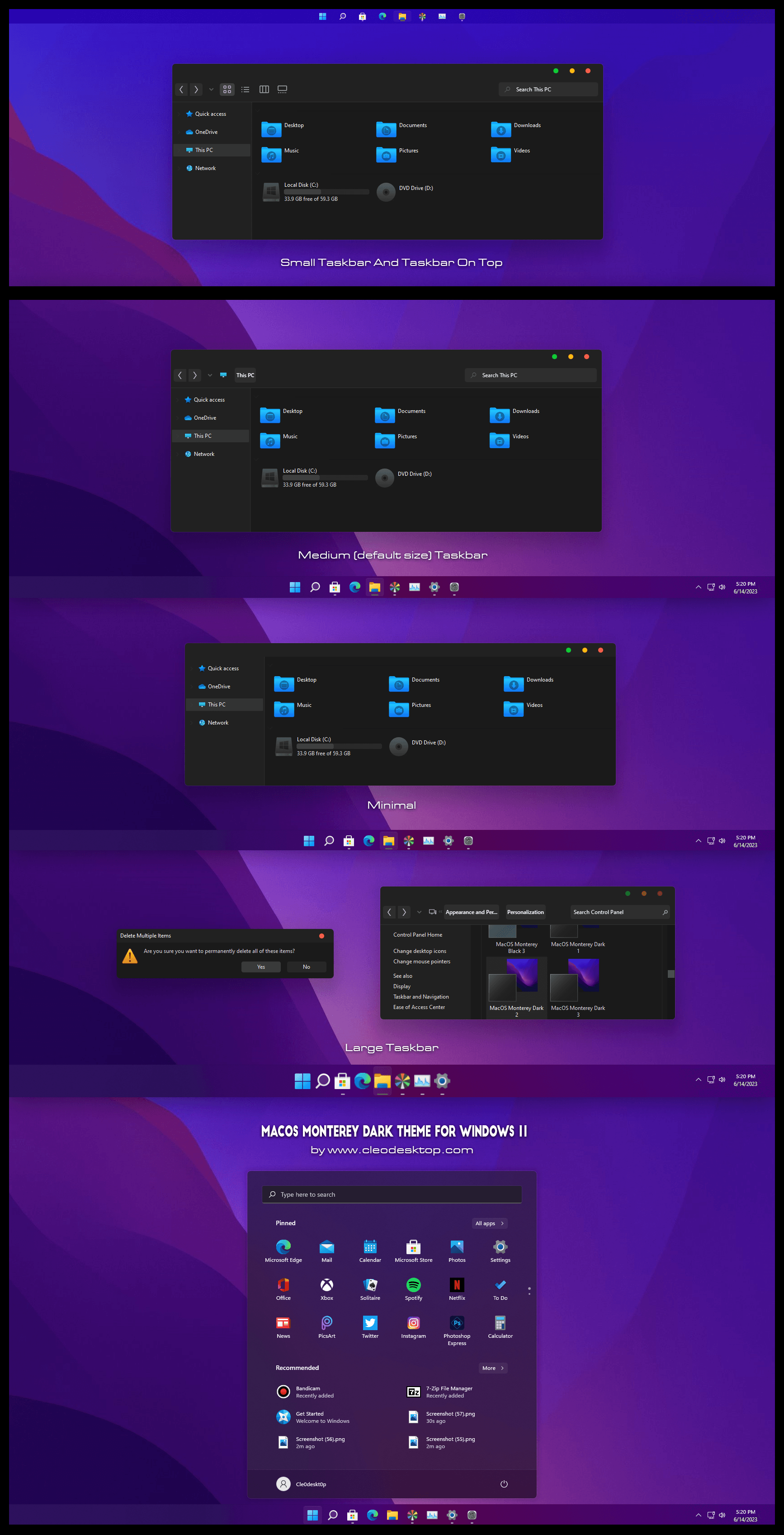 Wallpaper #00CuMJMBJhL2WPbavcJ2101 Macos Monterey Dark Theme for Windows 11 Cleodesktop