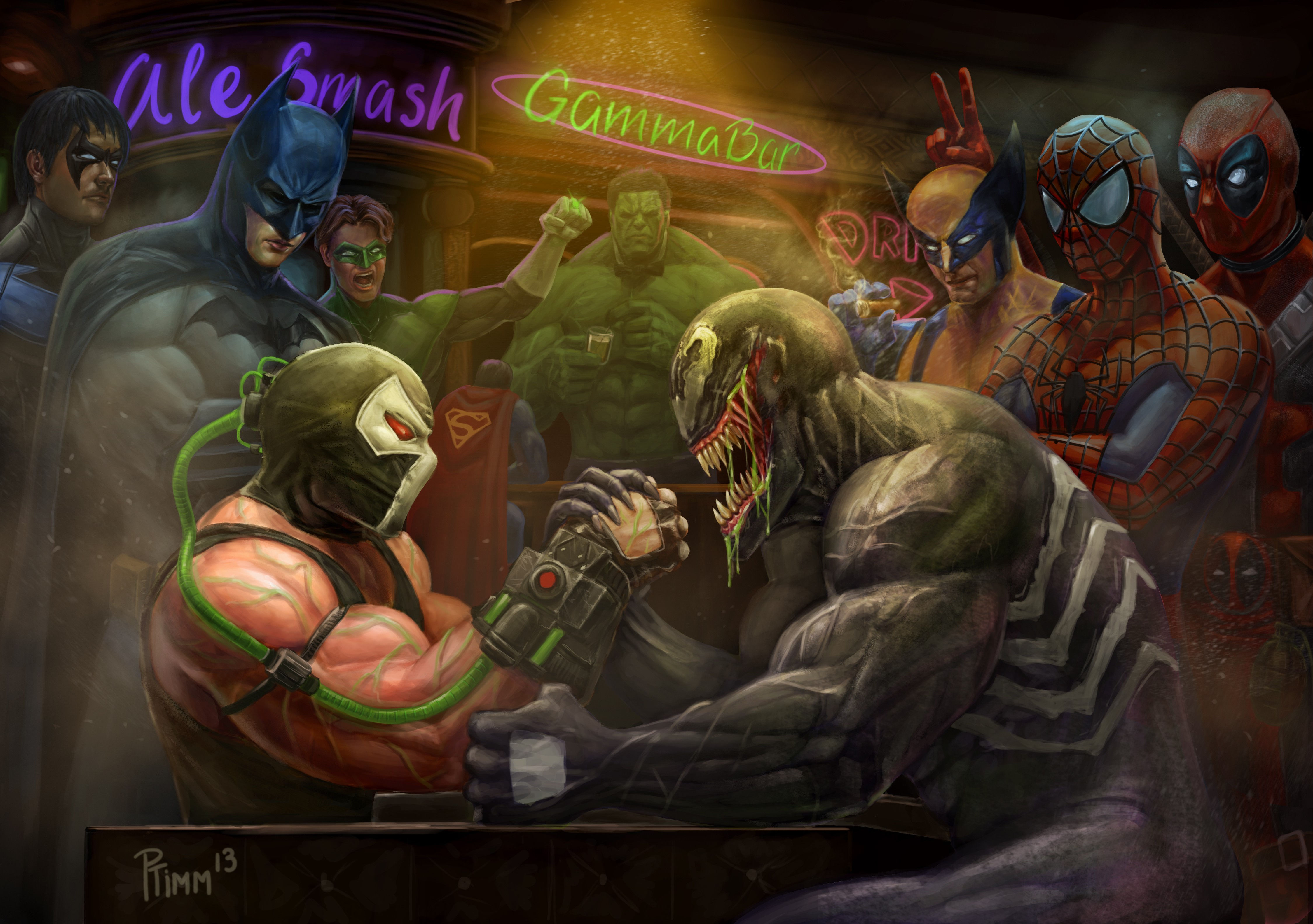 Wallpaper #nhk7E48BtGB6xQ78hGWa51 Green Lantern Wolverine Bane Marvel Comics Marvel vs DC Comic DC Comics