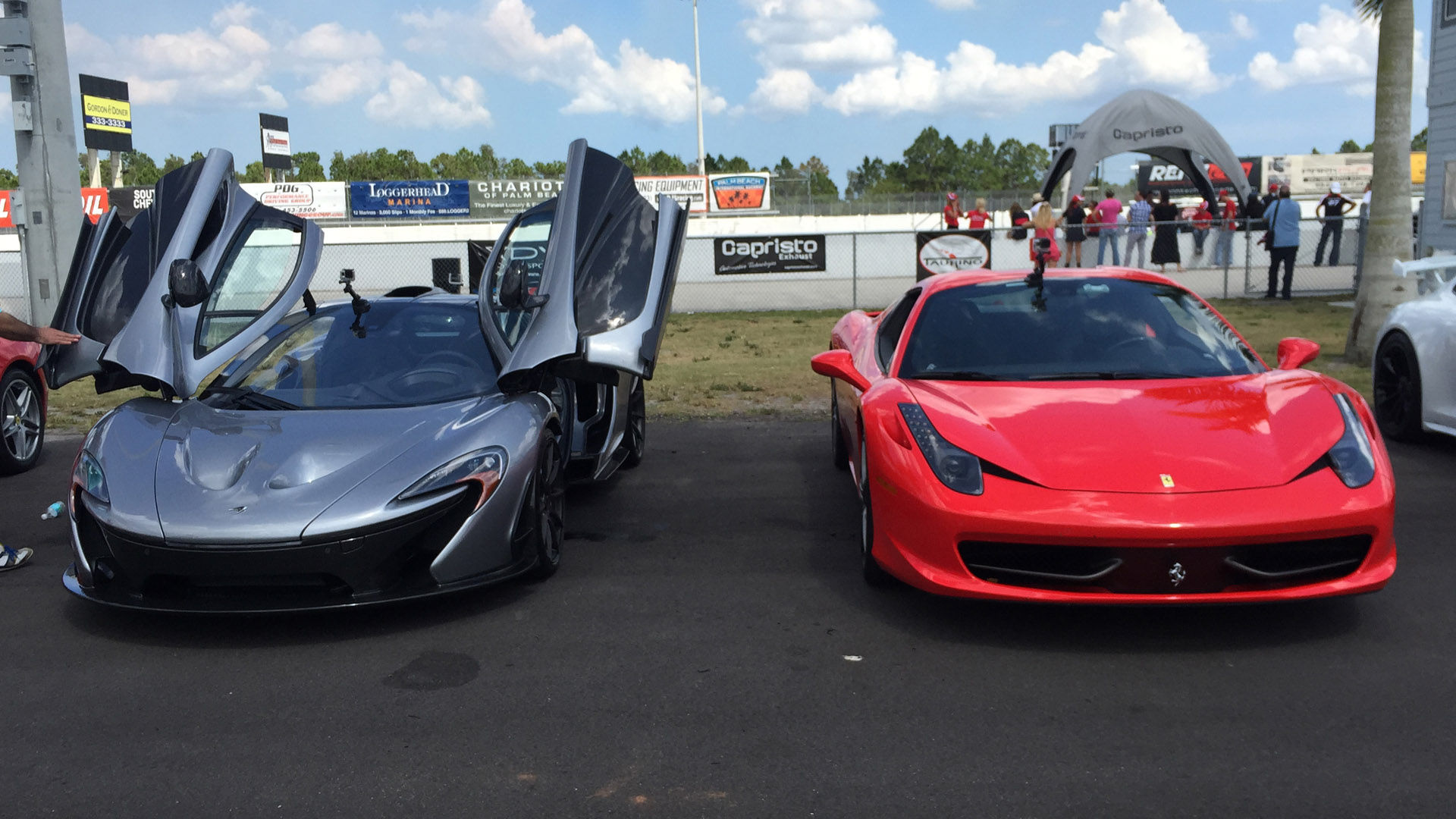 Wallpaper #bWhyIZMBSpphPi3-IzBD252 Mclaren P1 and Ferrari 458 at Palm Beach International Raceway for