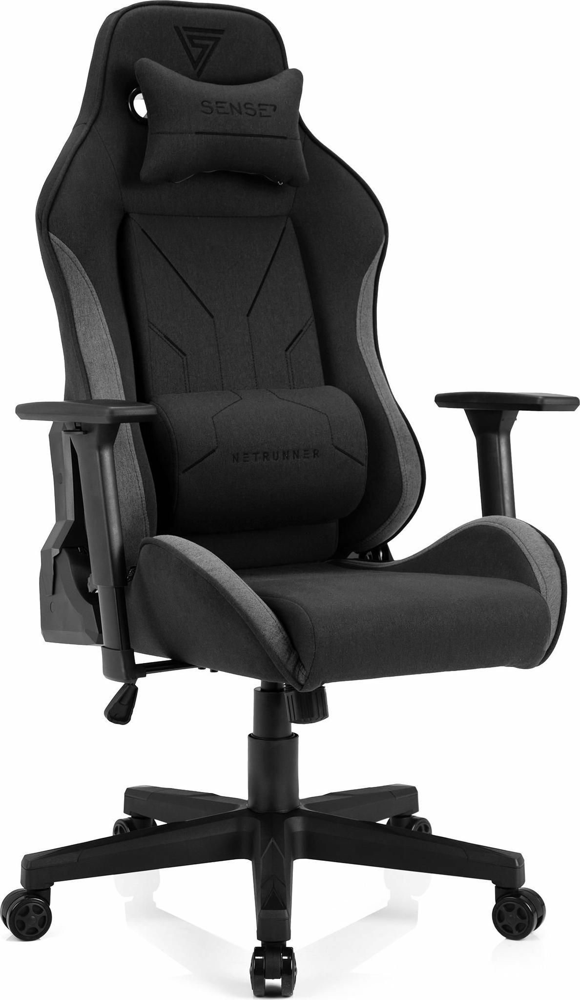 Wallpaper #u2ioJJMBSpphPi3-0znI239 Zaidimu Kede Sense7 Netrunner Fabric Gaming Chair Juoda Pilka Modelis