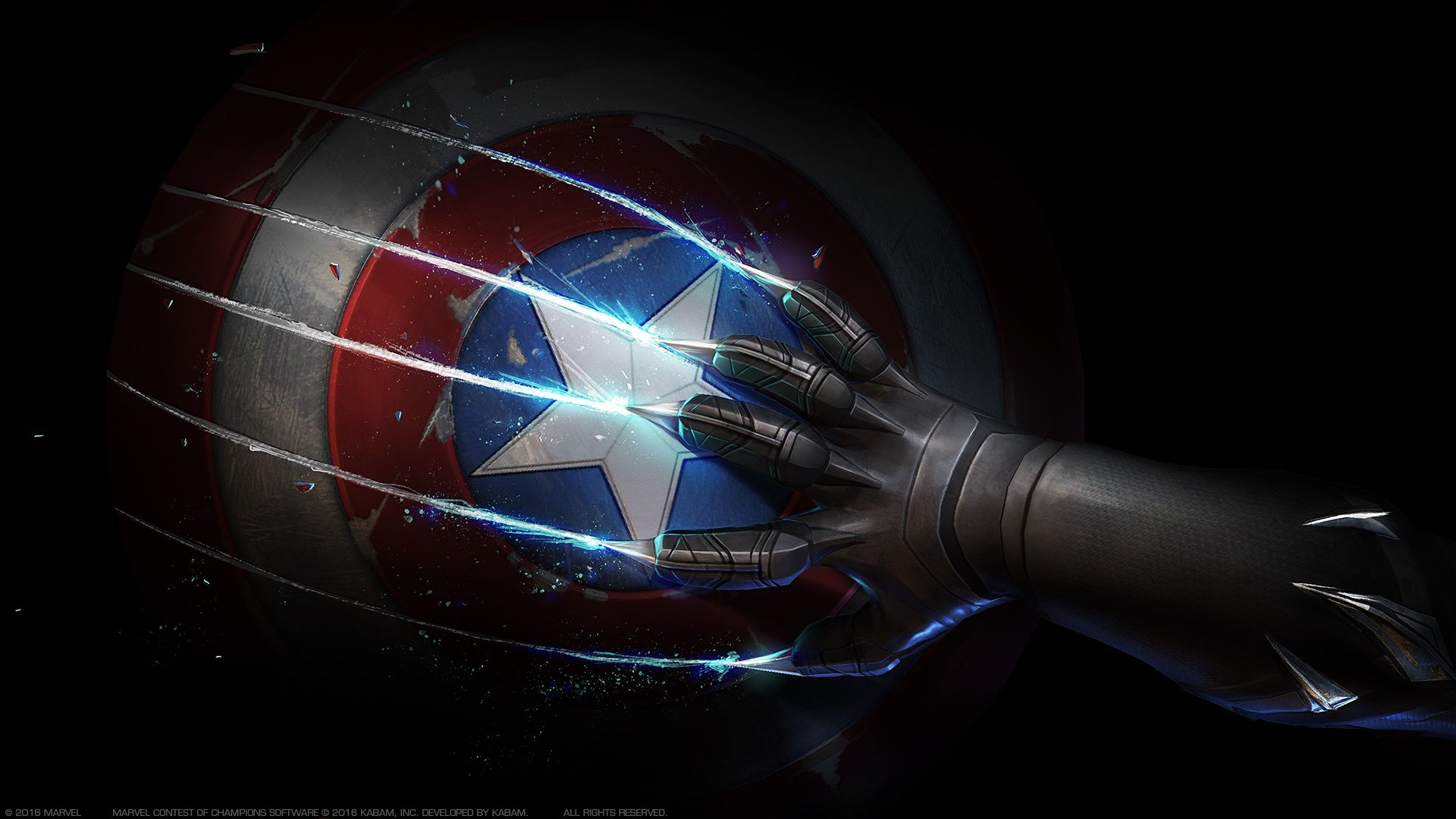 Wallpaper #6mdwCZMBSpphPi3-es_S204 850x550 Black Panther Scratches Captain Americas Shield 850x550