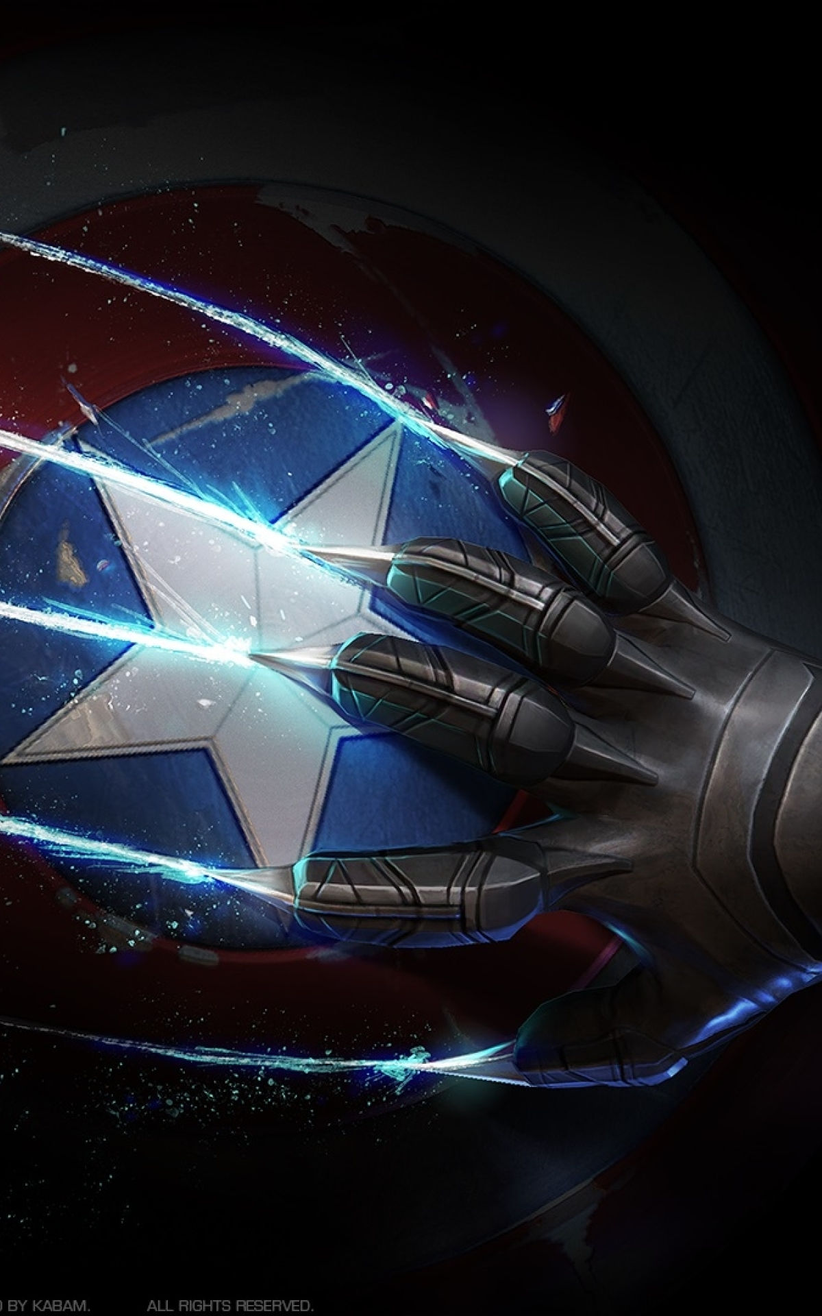 Wallpaper #Exm6OY8BtGB6xQ782qv641 1200x1920 Black Panther Scratches Captain Americas Shield 1200x1920
