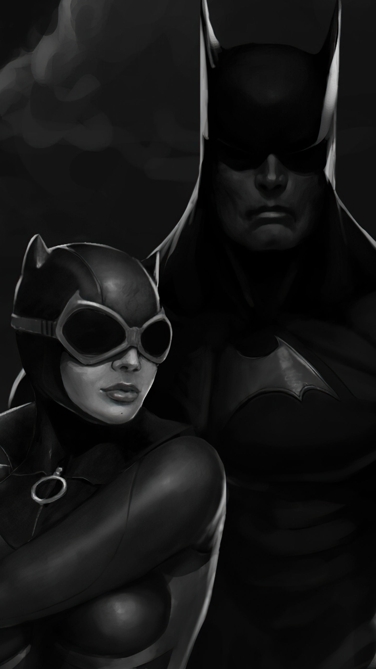 Wallpaper #MGgJGZMBSpphPi3-IRVe239 1440x2560 Resolution Batman 4K Catwoman Art Superhero Samsung Galaxy S6