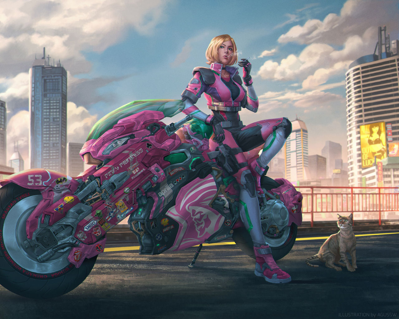 Wallpaper #J32d9I4Bnwiau_P6FRDZ21 1280x1024 Resolution Motorcycle Cyberpunk Girl 1280x1024 Resolution
