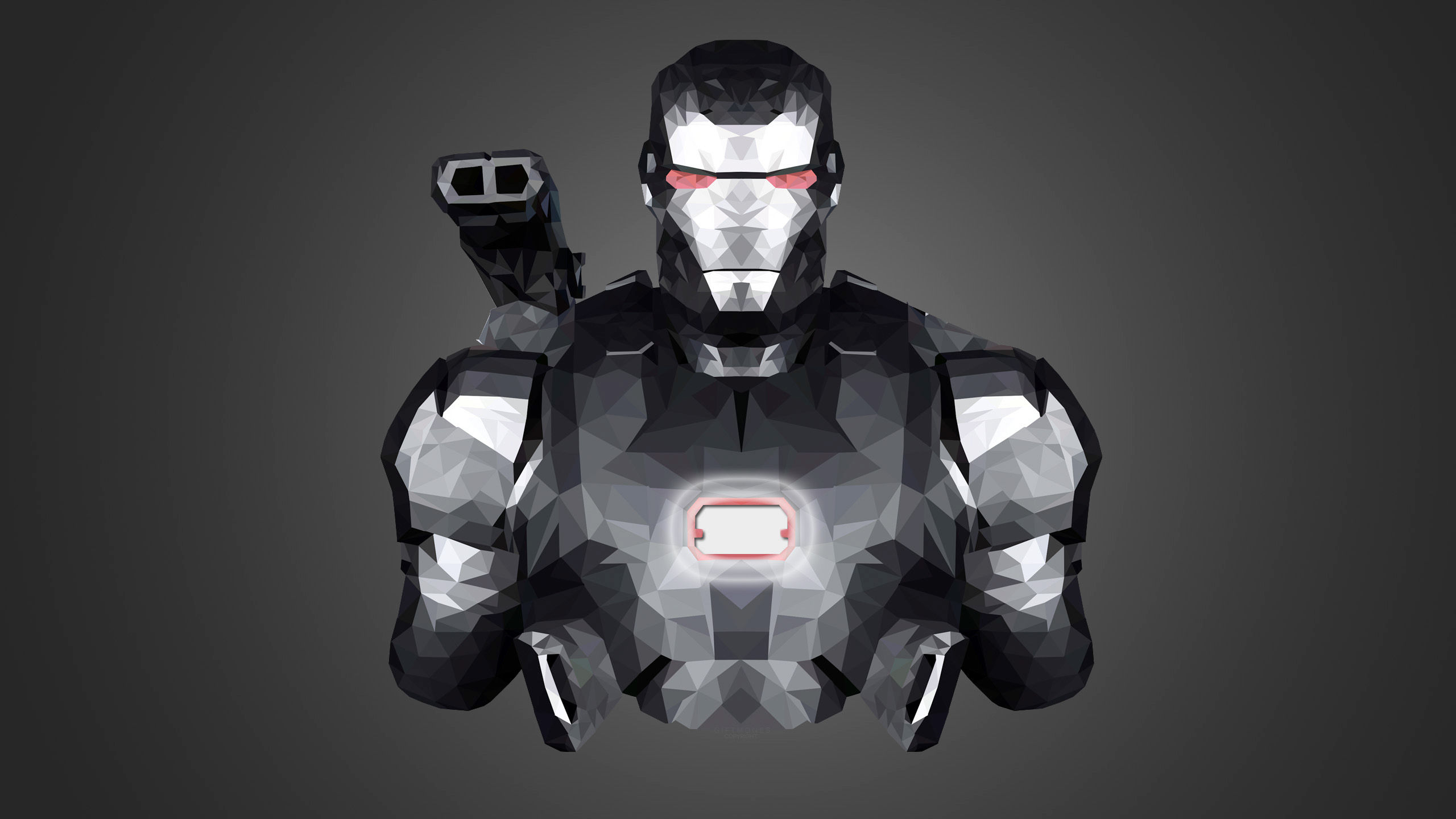 Wallpaper #SSx7SZMB0E1QgA7waPMx182 1200x480 War Machine Iron Man Poly Minimalism 1200x480 Resolution
