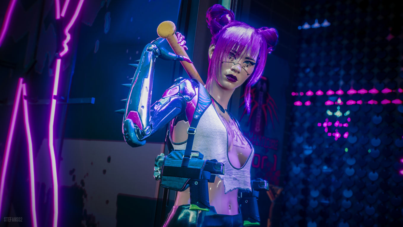 Wallpaper #iH1r9I4Bnwiau_P6Ww-M17 1360x768 Resolution Cyberpunk 2077 the Mox Desktop Laptop HD Wallpaper