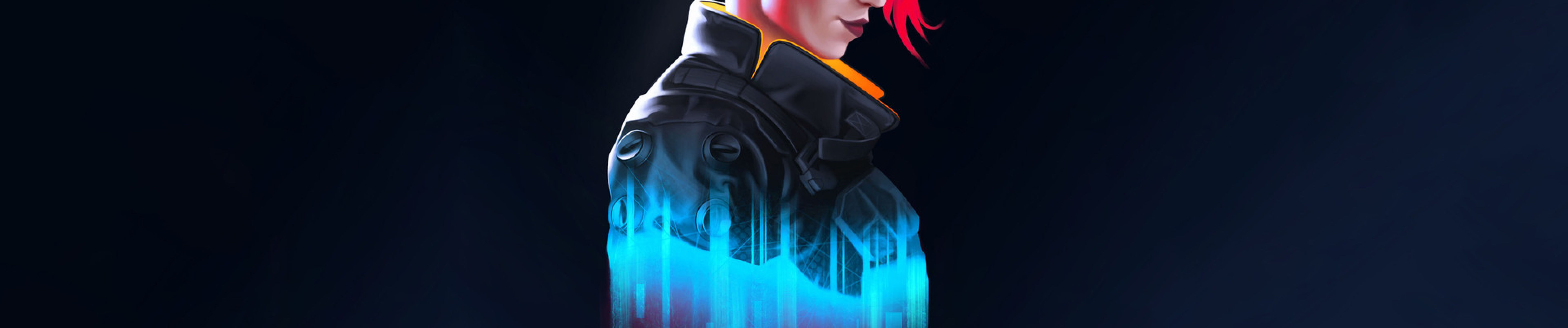 Wallpaper #kWdXCJMBSpphPi3-_sra346 6880x1440 Resolution Cyberpunk 2077 Female V Minimalist 6880x1440