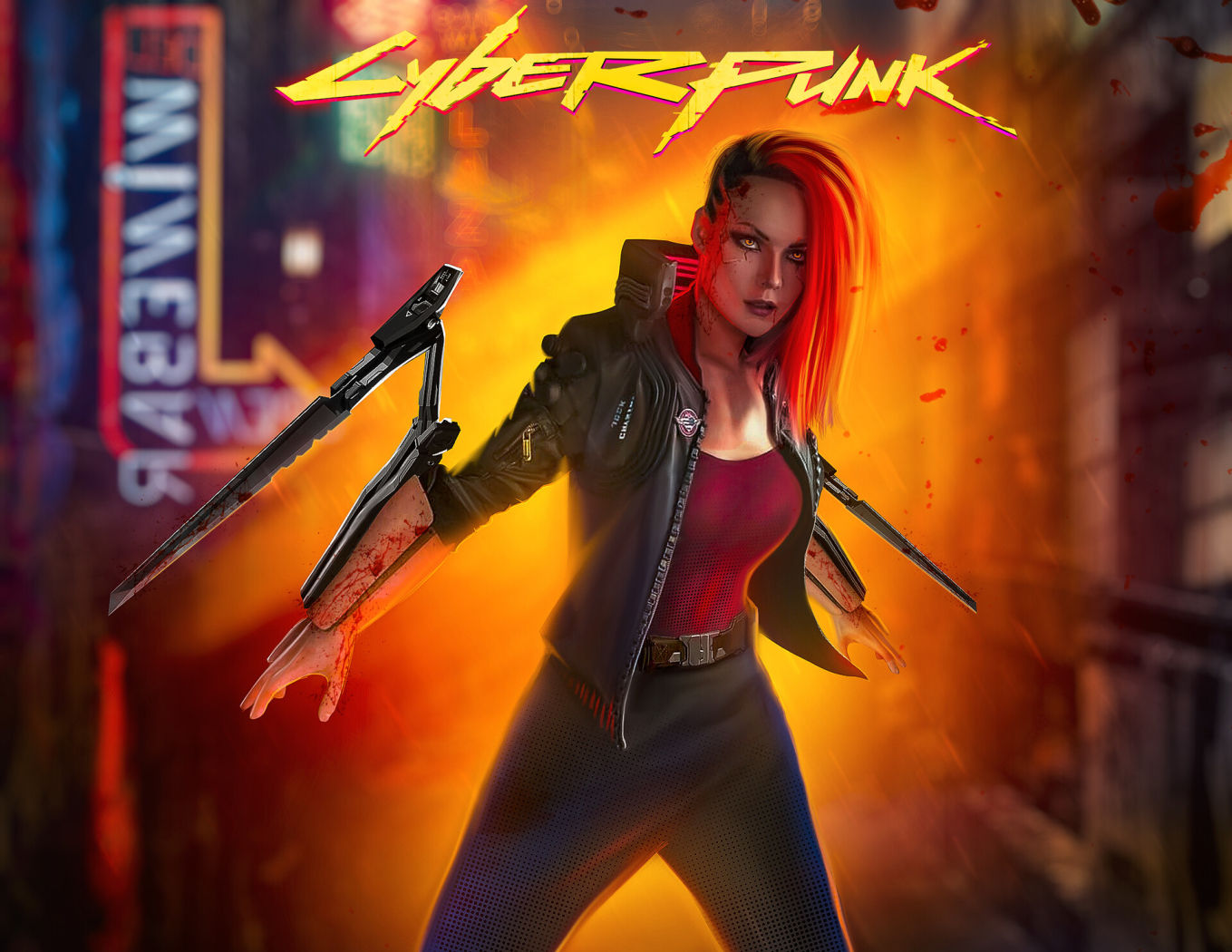Wallpaper #7IfzMZMBPAdmKxa2SWJY37 1359x1050 Cyberpunk 2077 Female Concept Art 1359x1050 Resolution