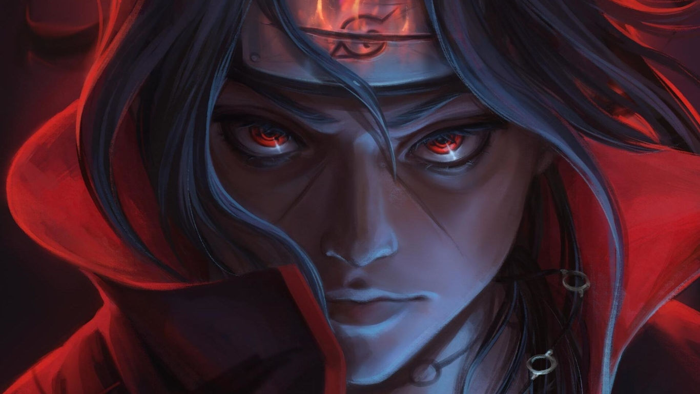 Wallpaper #NWde85IBSpphPi3-cHVJ390 1366x768 Resolution Cool Itachi Uchiha Naruto Art 1366x768 Resolution