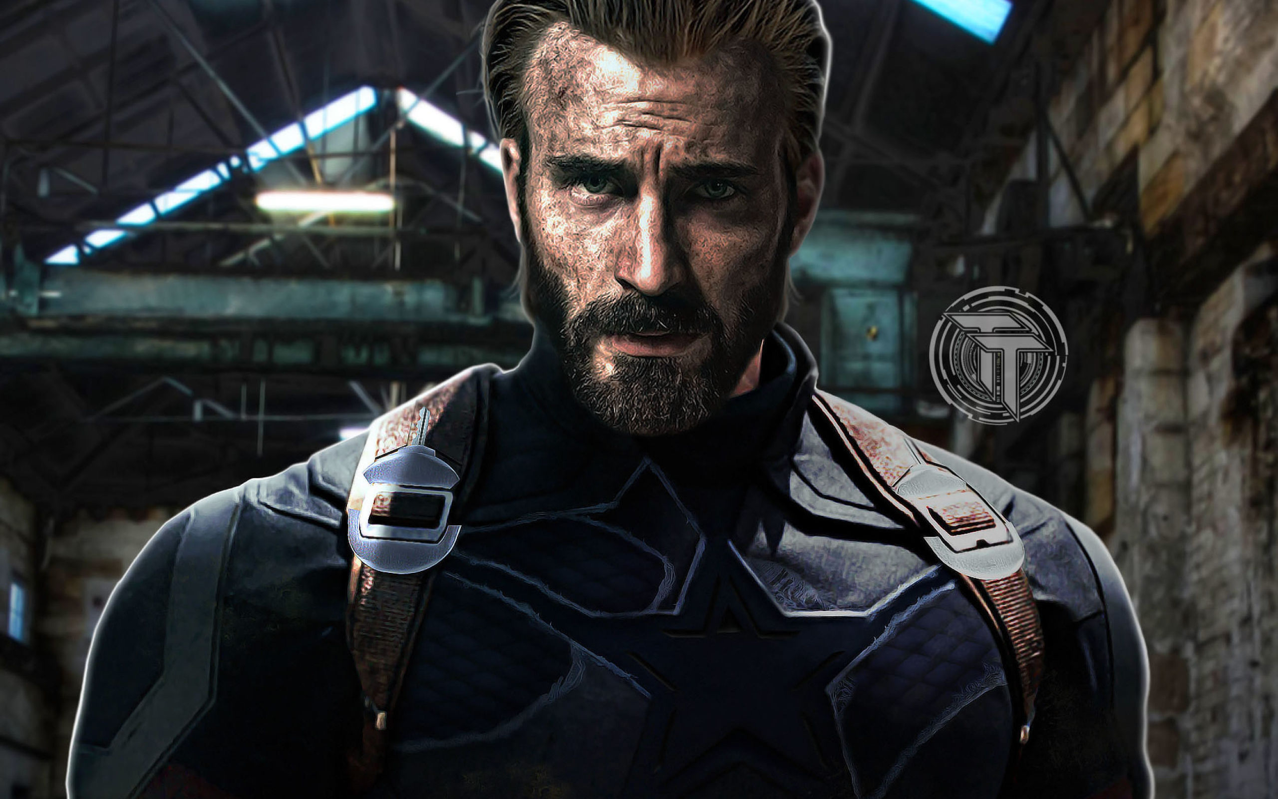 Wallpaper #KH0Q8Y4Bnwiau_P66Aip23 Captain America Beard Look in Infinity War Full HD 2k Wallpaper