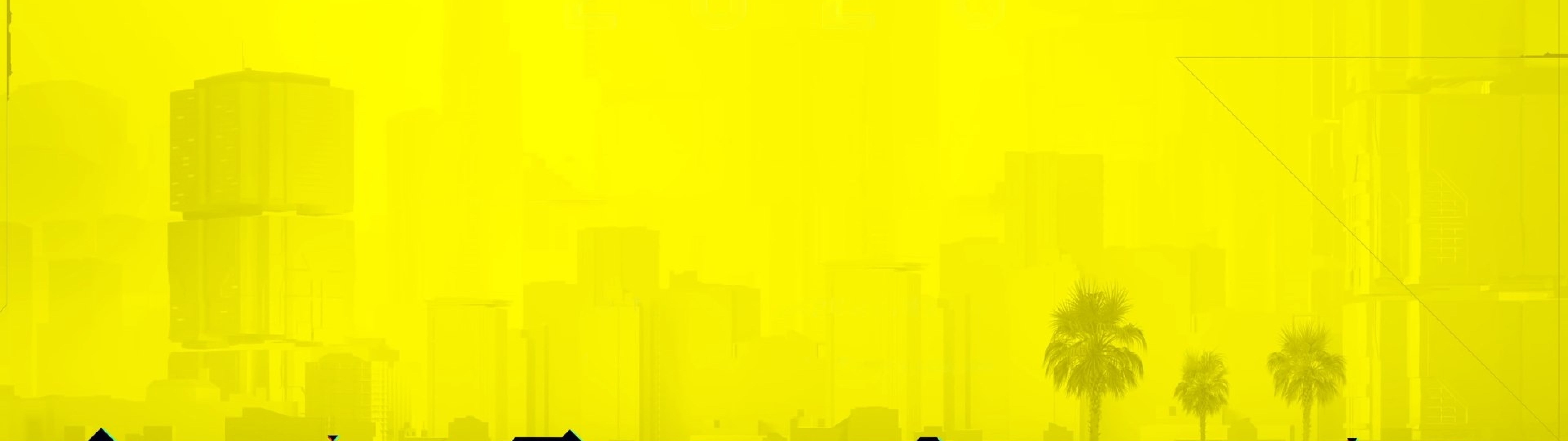 Wallpaper #mup_VJMBlwTYPL18lQsB240 7680x2160 Cyberpunk 2077 Yellow Background 7680x2160 Resolution