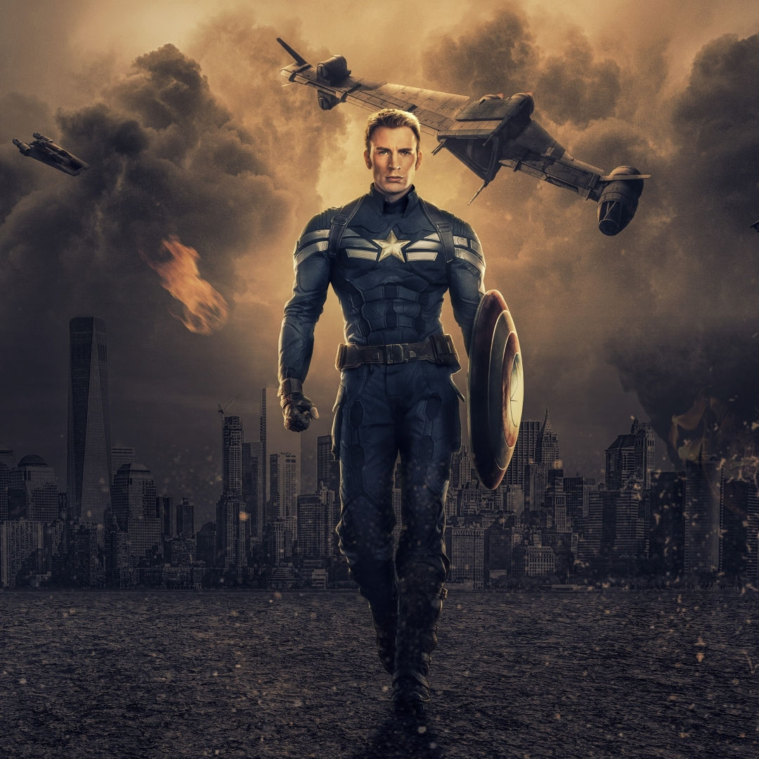 Wallpaper #PUVHjI4B7YBJg1BVJpyH0 1080x1080 Resolution Chris Evans as Captain America 1080x1080