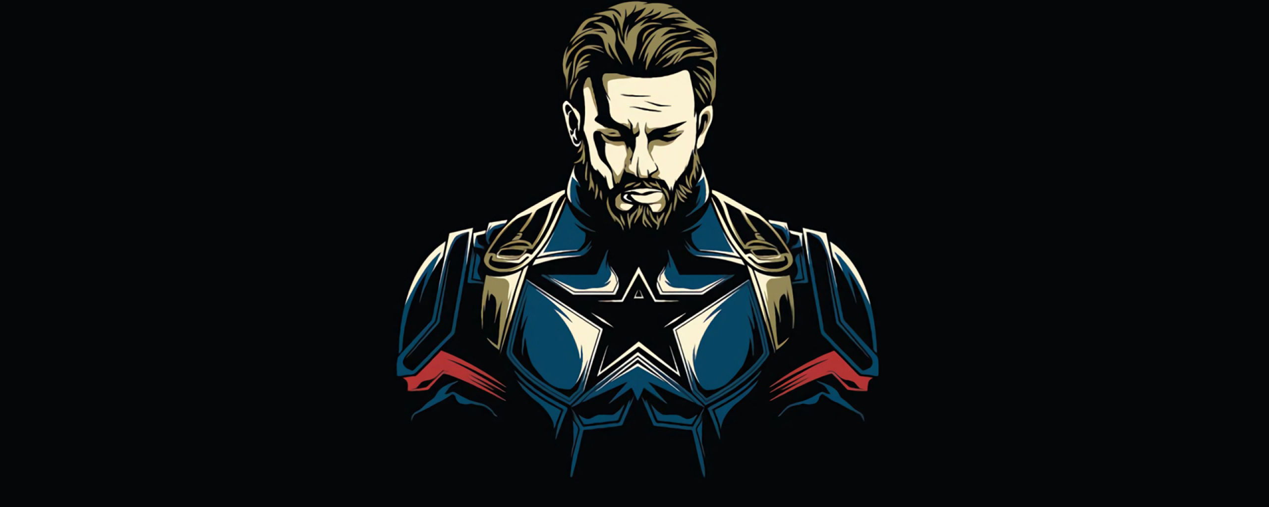 Wallpaper #LXQJxo4B_8f4nGFaGnEF51 2560x1024 Resolution Captain America Minimalist Design 2560x1024