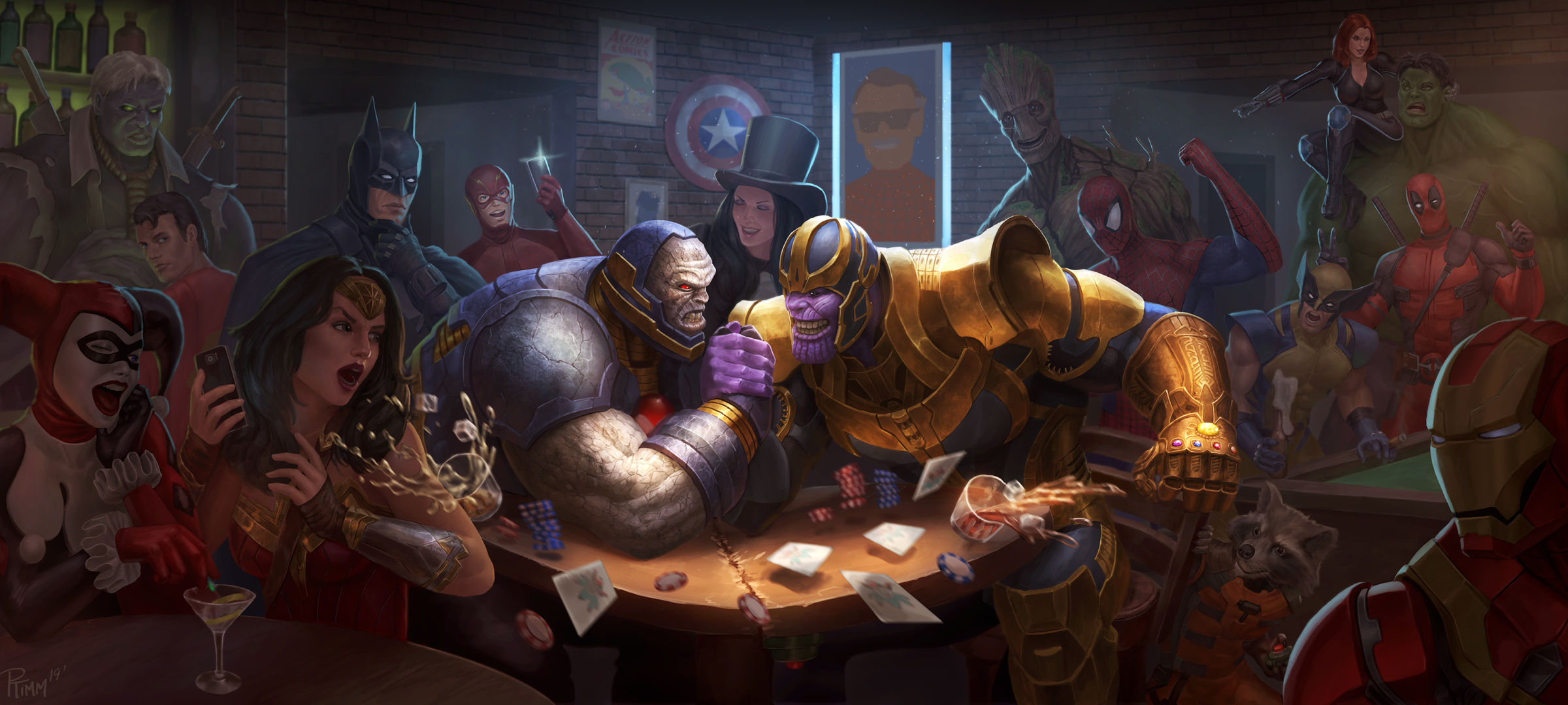 Wallpaper #OqWeOJMBVBiSkHCaJ46P192 2400x1080 Resolution Darkseid vs Thanos Art 2400x1080 Resolution