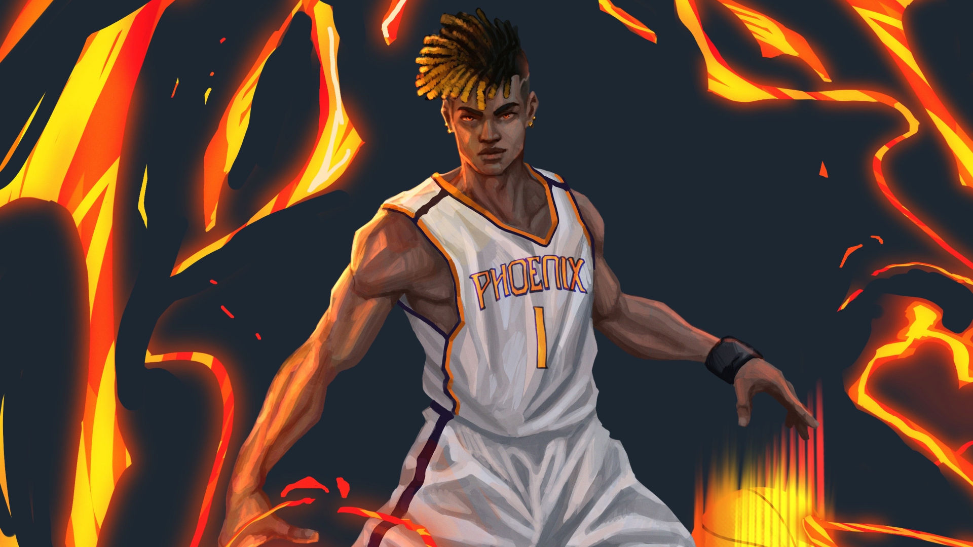 Wallpaper #svBngJcBi4JM6agG4CHY93 1920x1080 Resolution Phoenix Valorant as Basketball Player 1080p Laptop