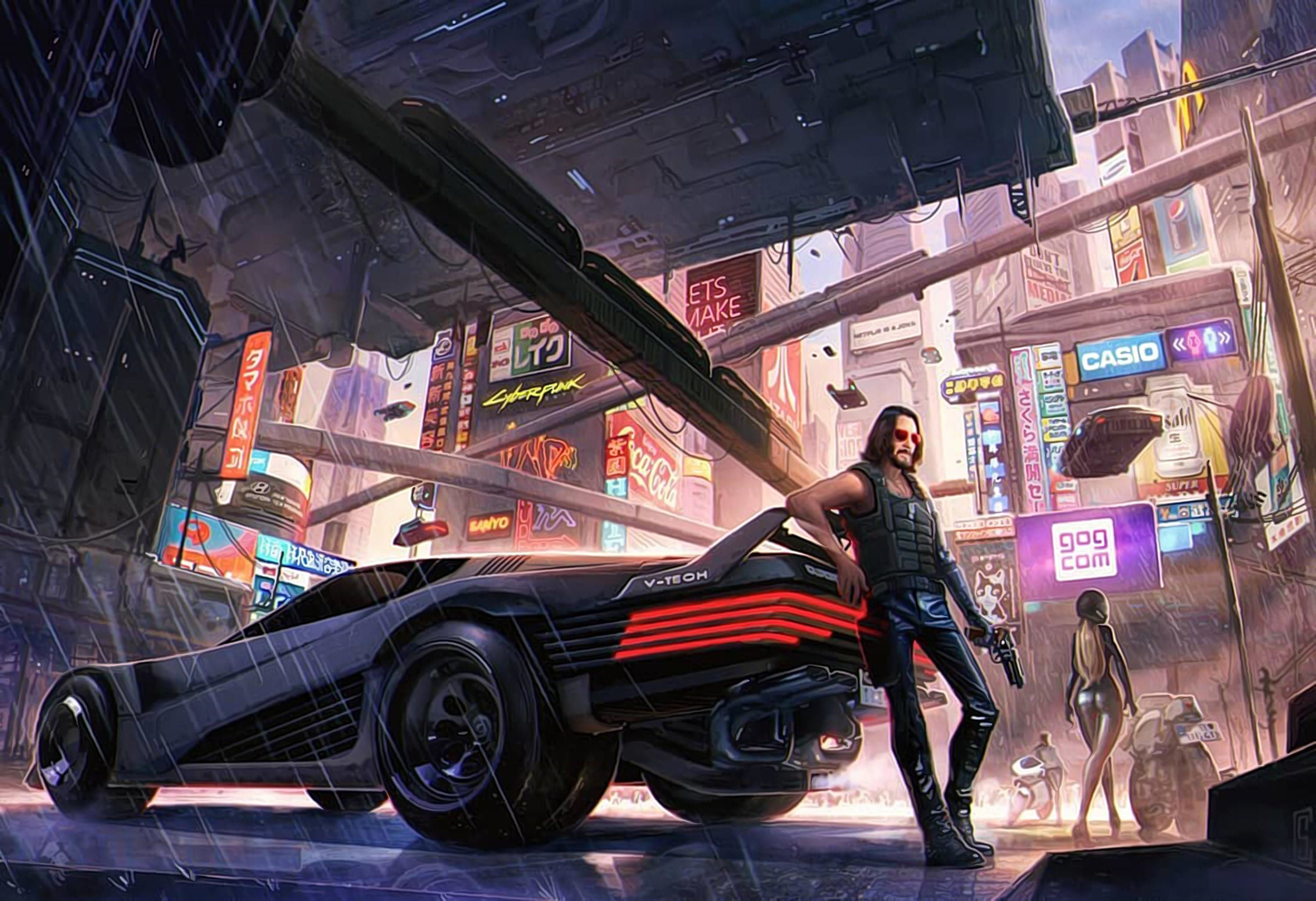 Wallpaper #rGeq_ZIBSpphPi3-Epyl69 5680x832 Resolution Keanu Reeves Cyberpunk 2077 Art 5680x832 Resolution