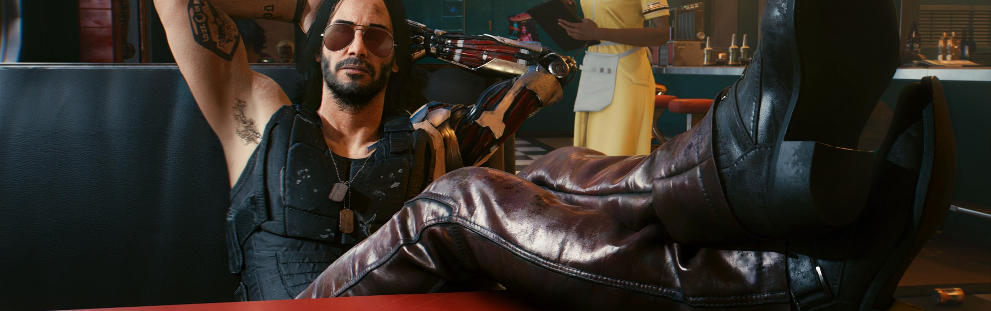 Wallpaper #rGeq_ZIBSpphPi3-Epyl200 3440x1080 Keanu Reeves Cyberpunk 2077 Cyborg 3440x1080 Resolution