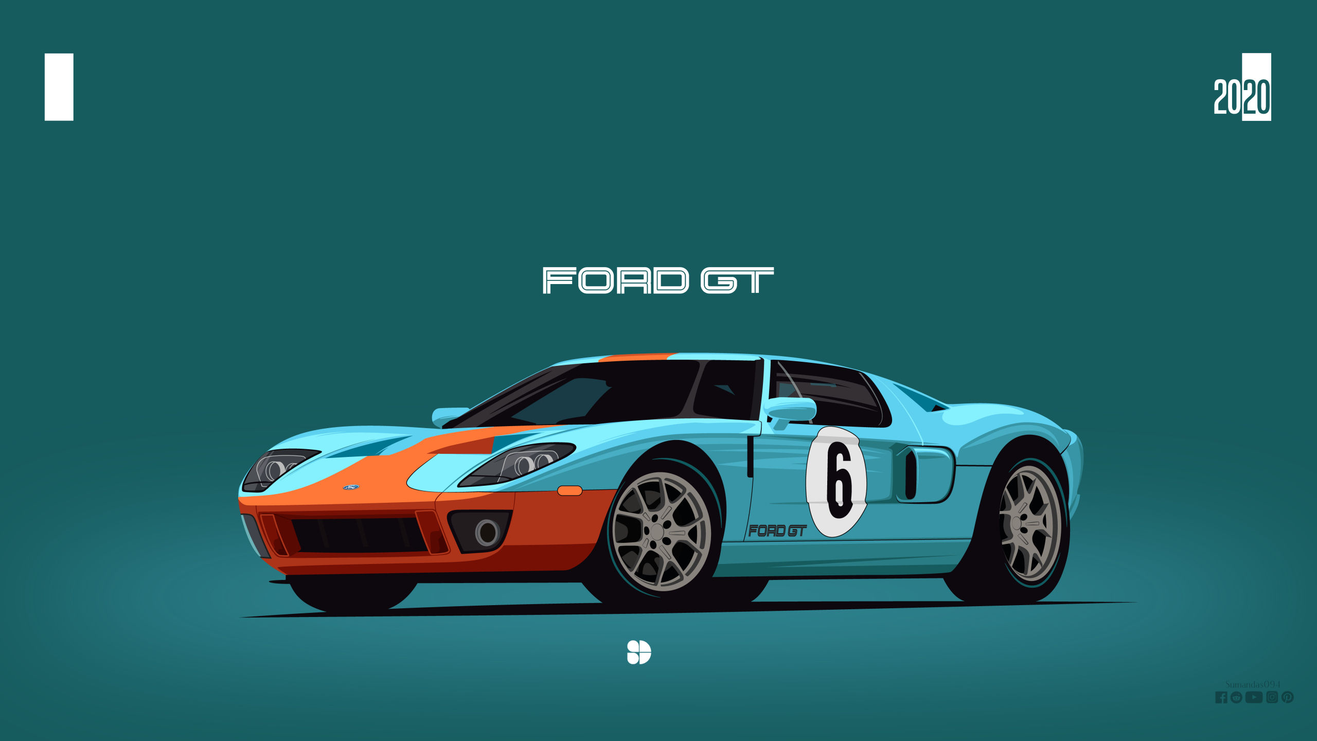 Wallpaper #UmdP-JIBSpphPi3-a4nt91 2560x1440 Resolution Ford Gt40 Minimalist 1440p Resolution Wallpaper