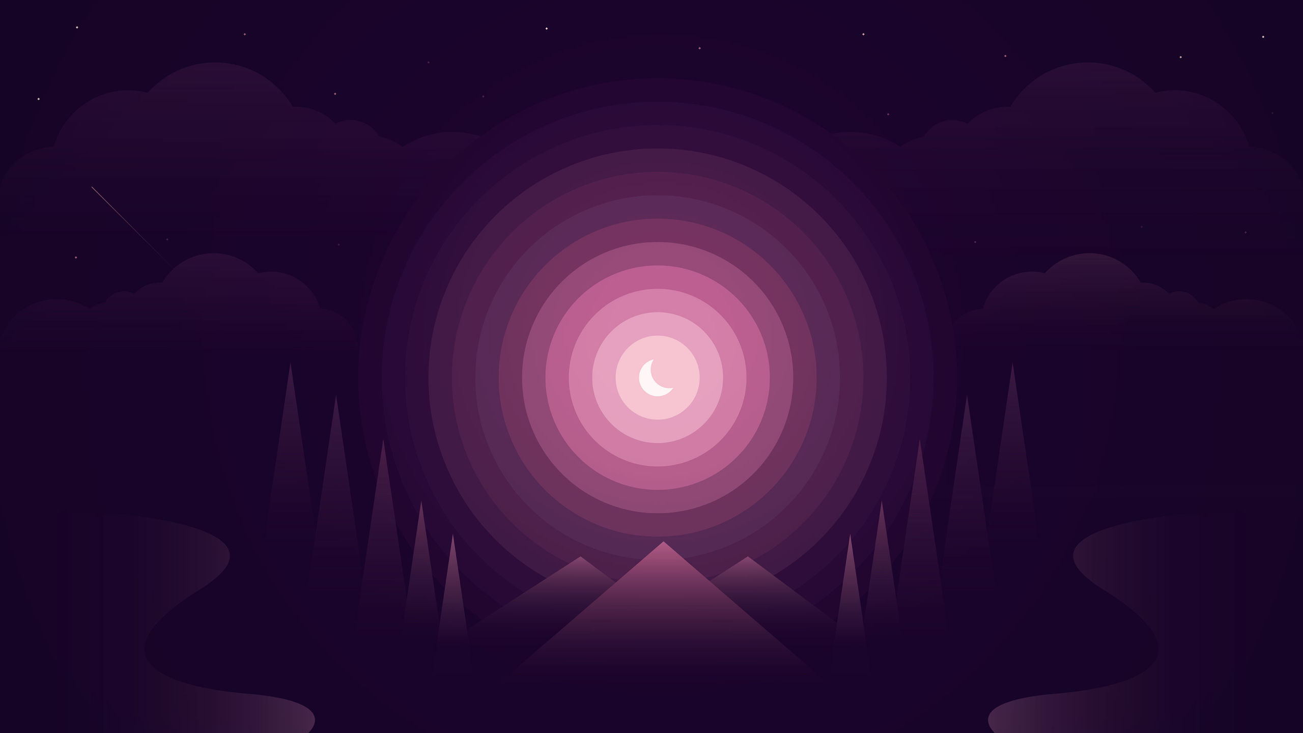 Wallpaper #qh0TLZMBlOZrFDOkGc5n125 2560x1440 Resolution Forest Purple Gradient 1440p Resolution Wallpaper