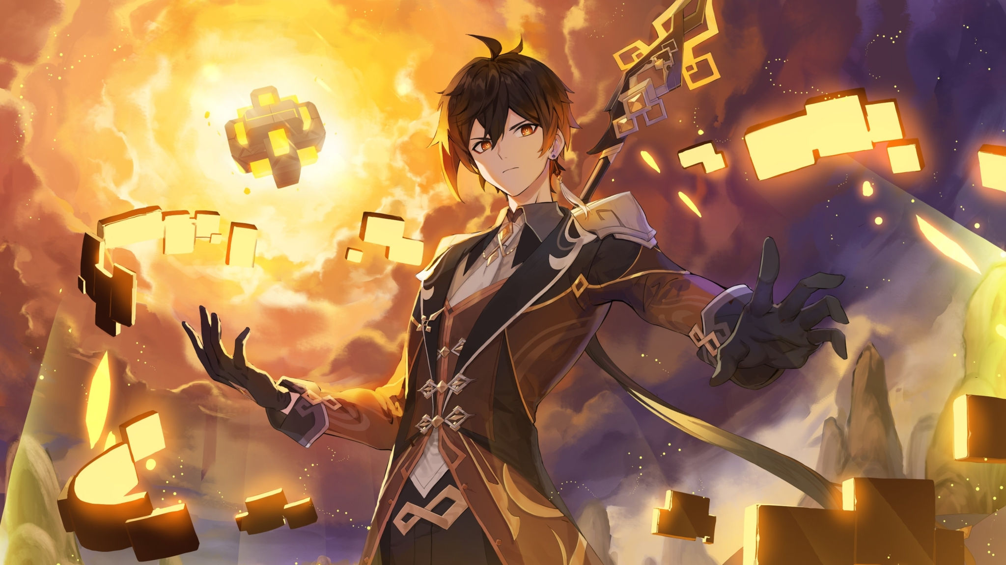 Wallpaper #83eyJpMB-pgBXx60CqKp24 2048x1152 Zhongli Genshin Impact New Art 2048x1152 Resolution Wallpaper
