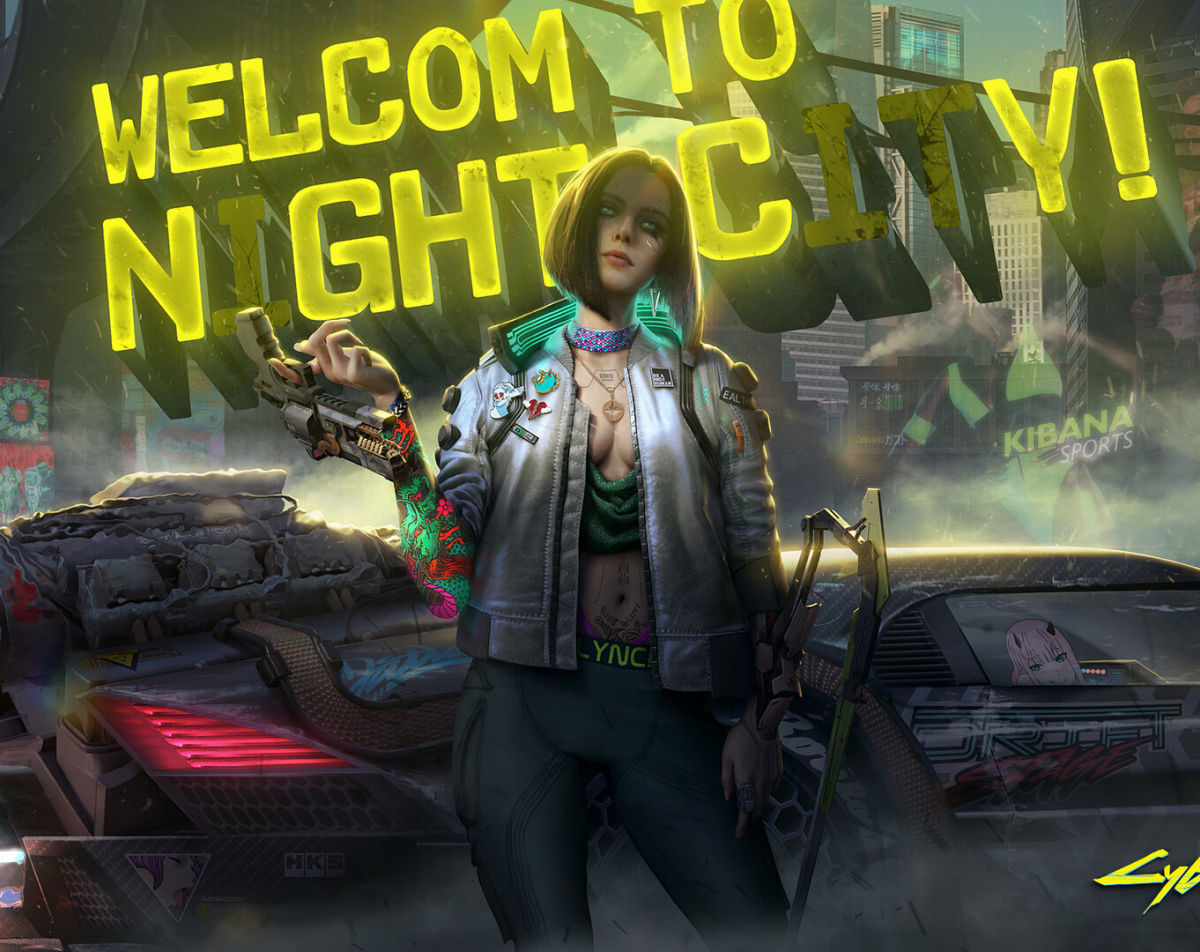 Wallpaper #F2ch7JIBSpphPi3-8lH9336 1200x952 Neon Welcome to Night City Cyberpunk 2077 1200x952 Resolution