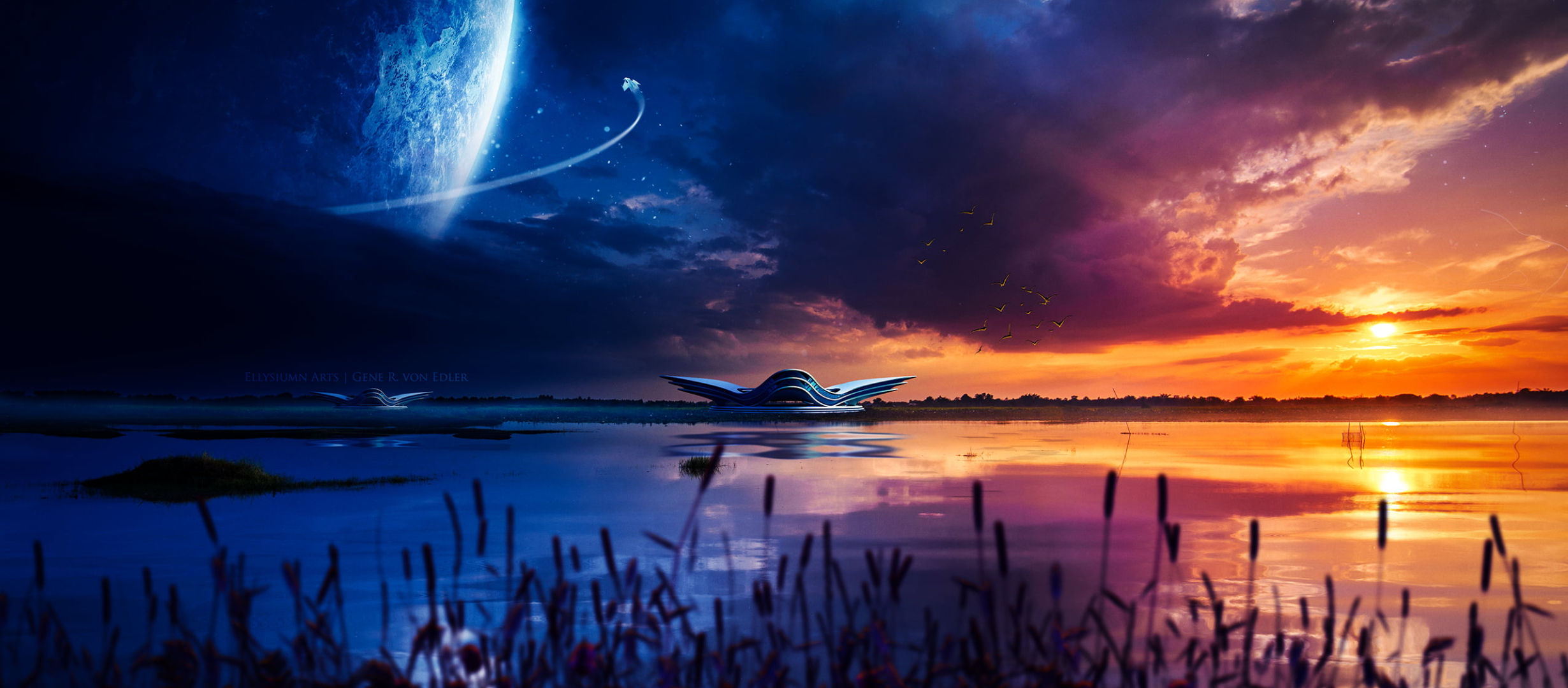 Wallpaper #oGhYJJMBSpphPi3-sDiJ233 2460x1080 Sci Fi Night Sky 2460x1080 Resolution Wallpaper HD Artist 4K