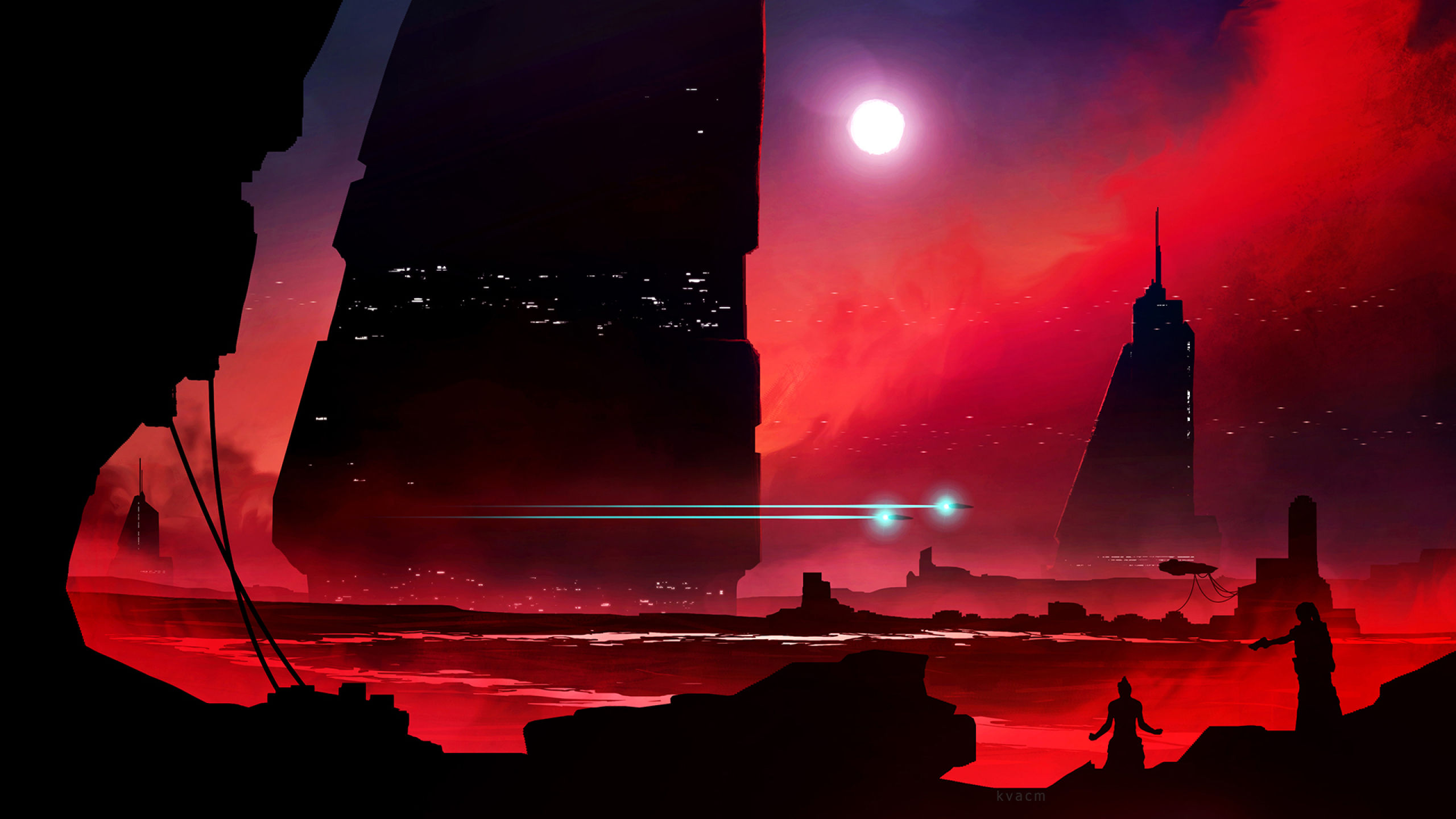 Wallpaper #sTtbcJcBSWmA-tzpCI-m142 2560x1440 Resolution Scifi Silhouette 1440p Resolution Wallpaper