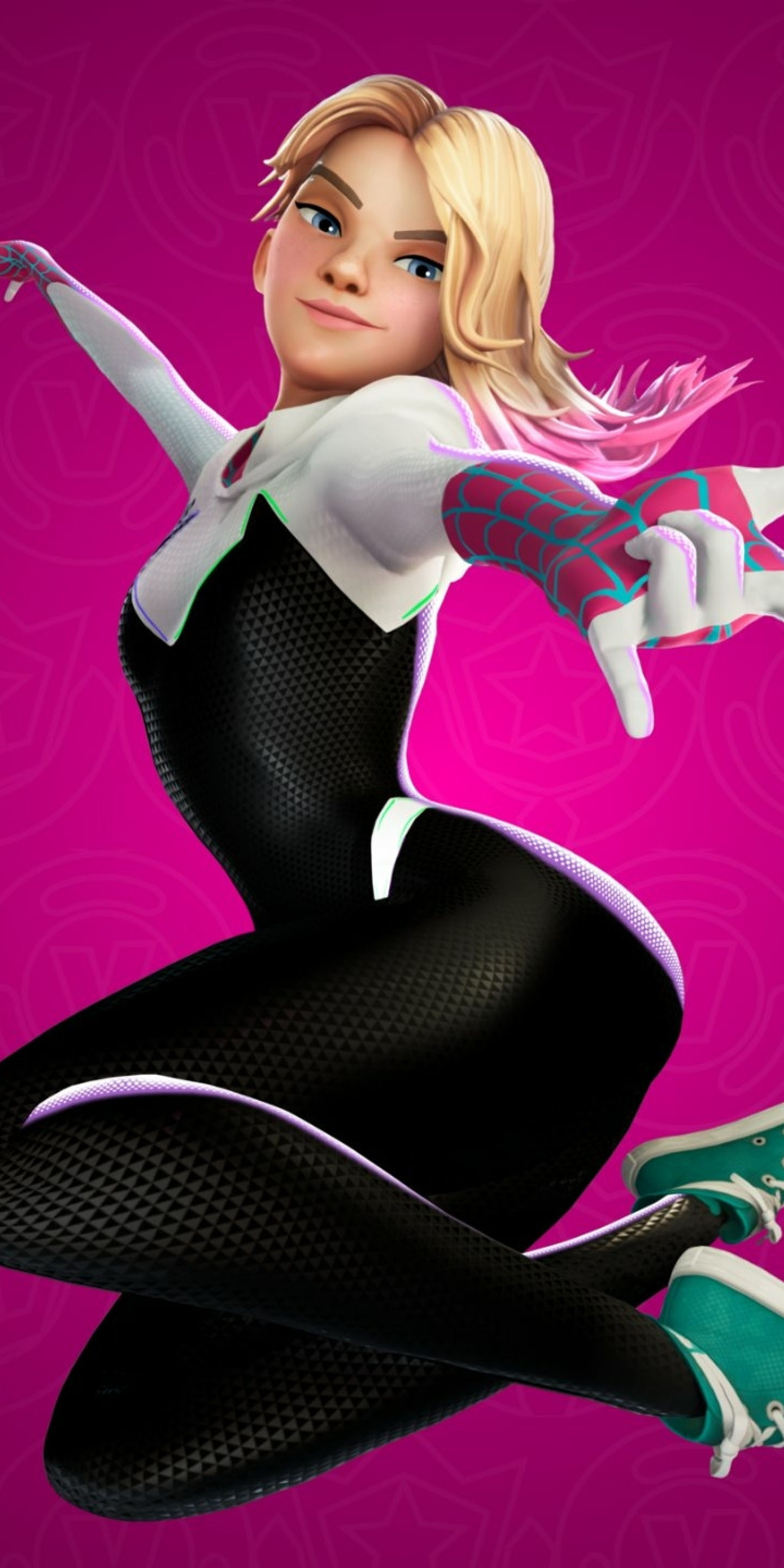 Wallpaper #a_RNOpMBKFX8bn3rUnhb280 1440x2880 Resolution Spider Gwen Without Mask Fortnite 1440x2880