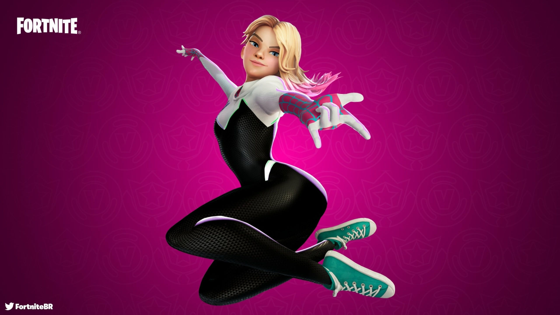 Wallpaper #w_SBOpMBKFX8bn3r_Hjv170 1920x1080 Resolution Spider Gwen Without Mask Fortnite 1080p Laptop