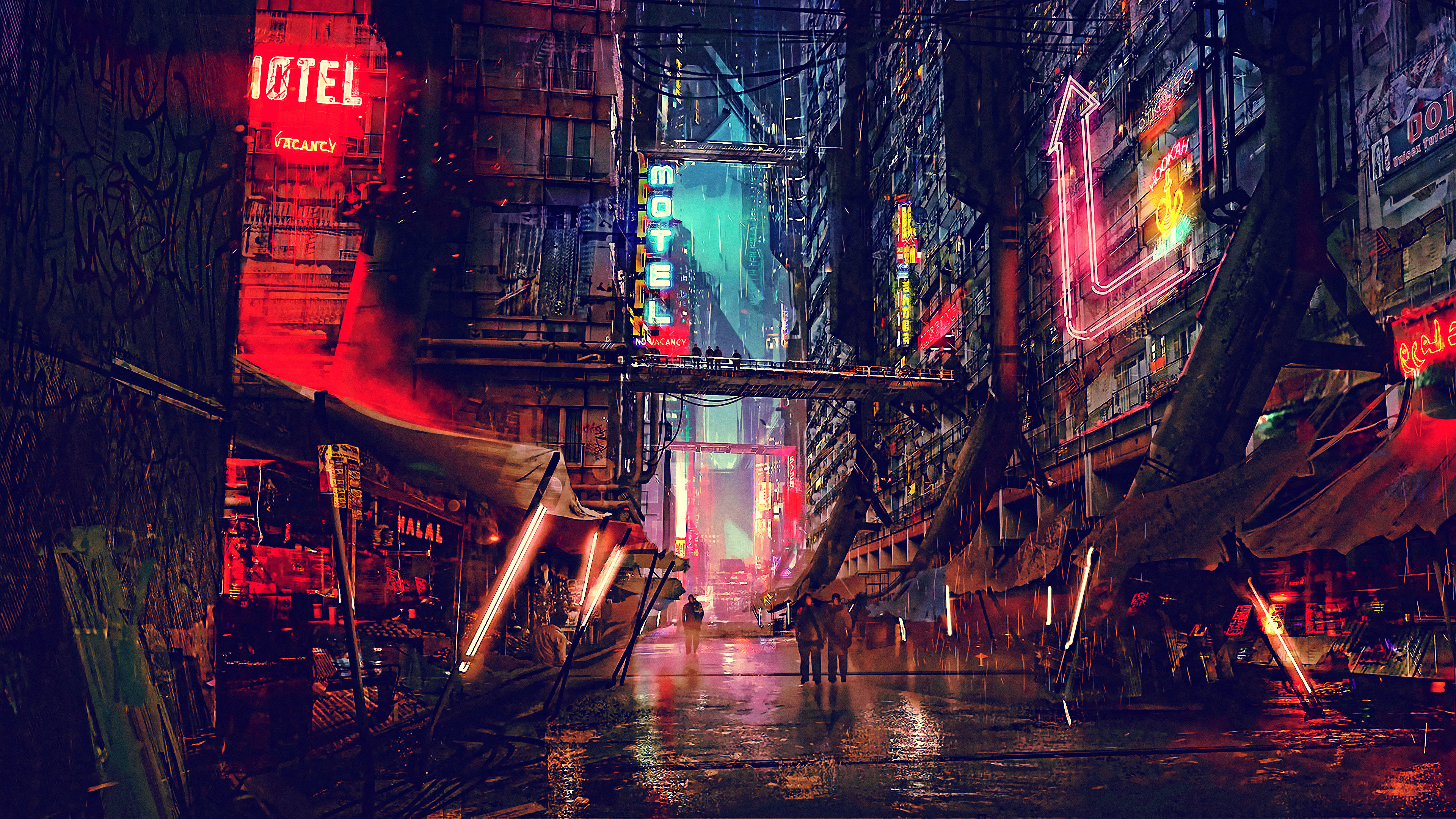 Wallpaper #m9daMpMB4Oq-IITvTzZ24 1366x768 Resolution Sci Fi Cyberpunk City 1366x768 Resolution Wallpaper