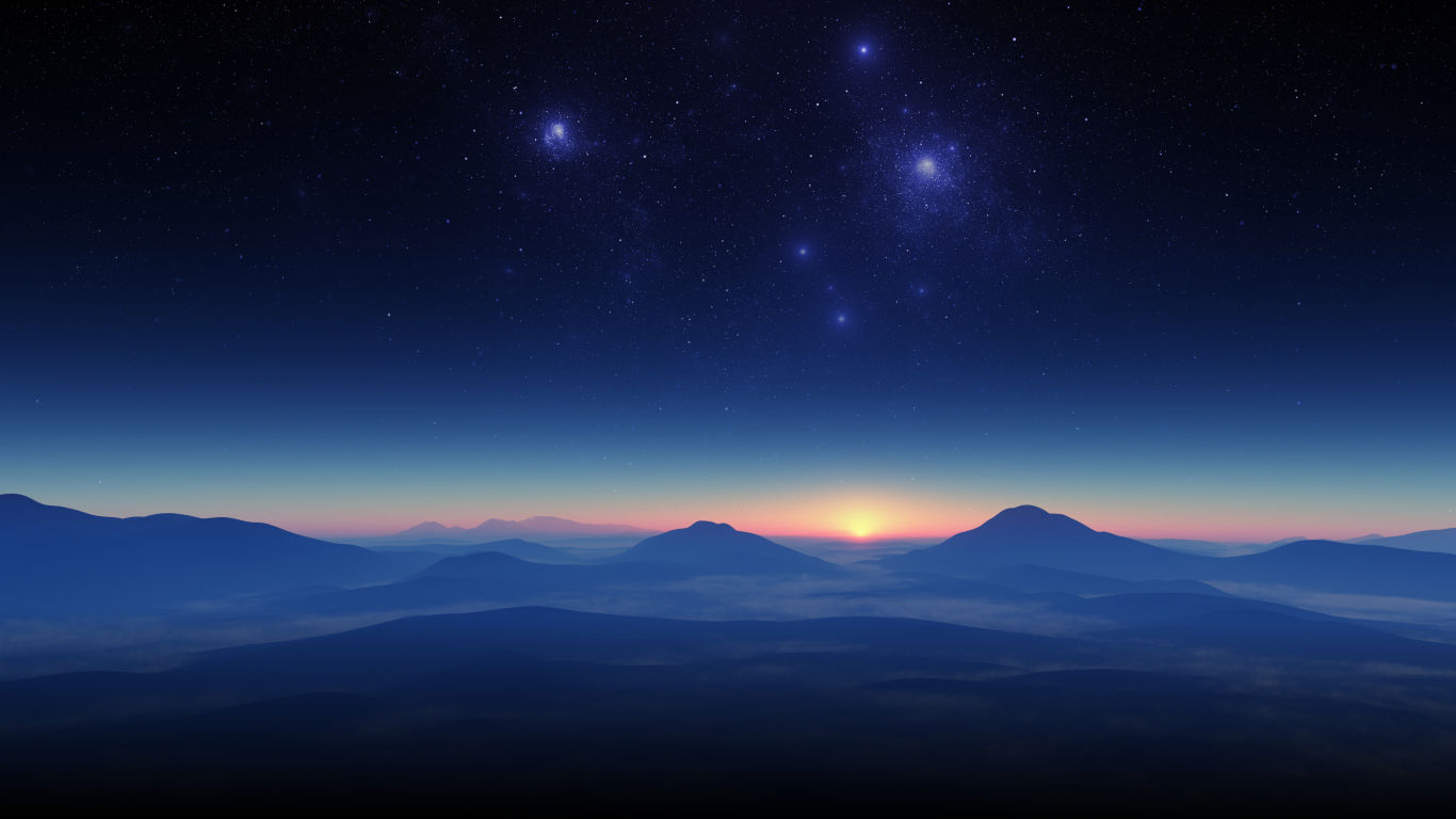 Wallpaper #3ded5 1920x1080 Resolution Mountain Minimalist Night 1080p Laptop Full HD