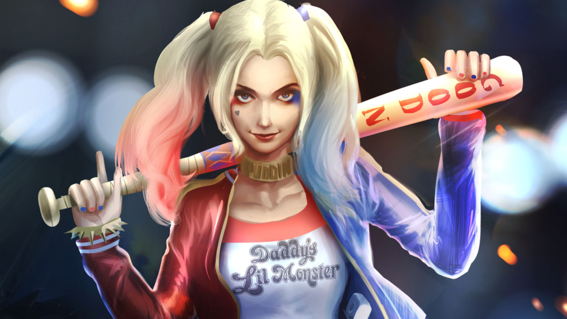 Wallpaper #YWcr-5IBSpphPi3-CZPD251 Harley Quinn Art Full HD 2k Wallpaper