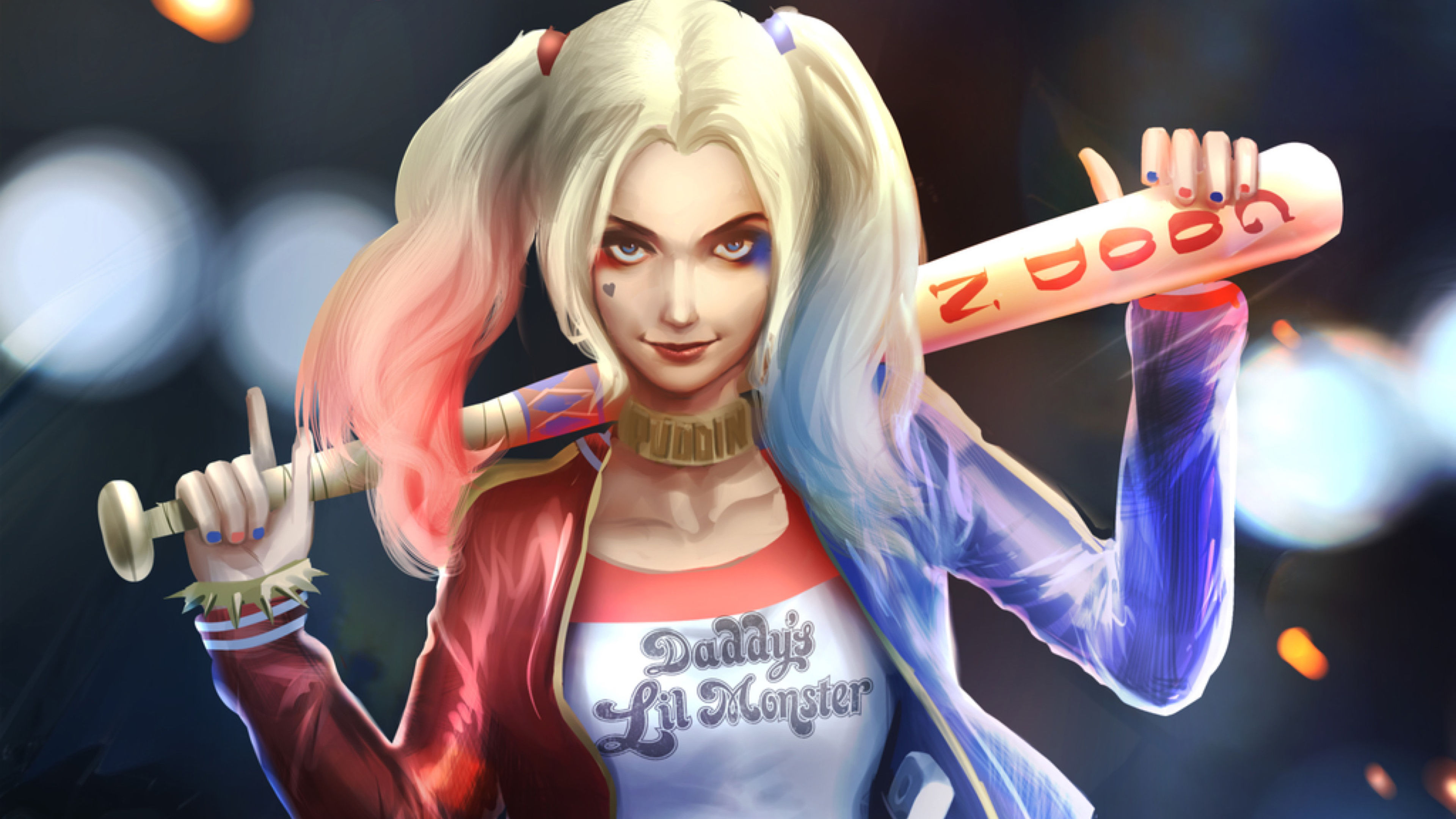 Wallpaper #YWcr-5IBSpphPi3-CZPD151 Harley Quinn Art Full HD 2k Wallpaper