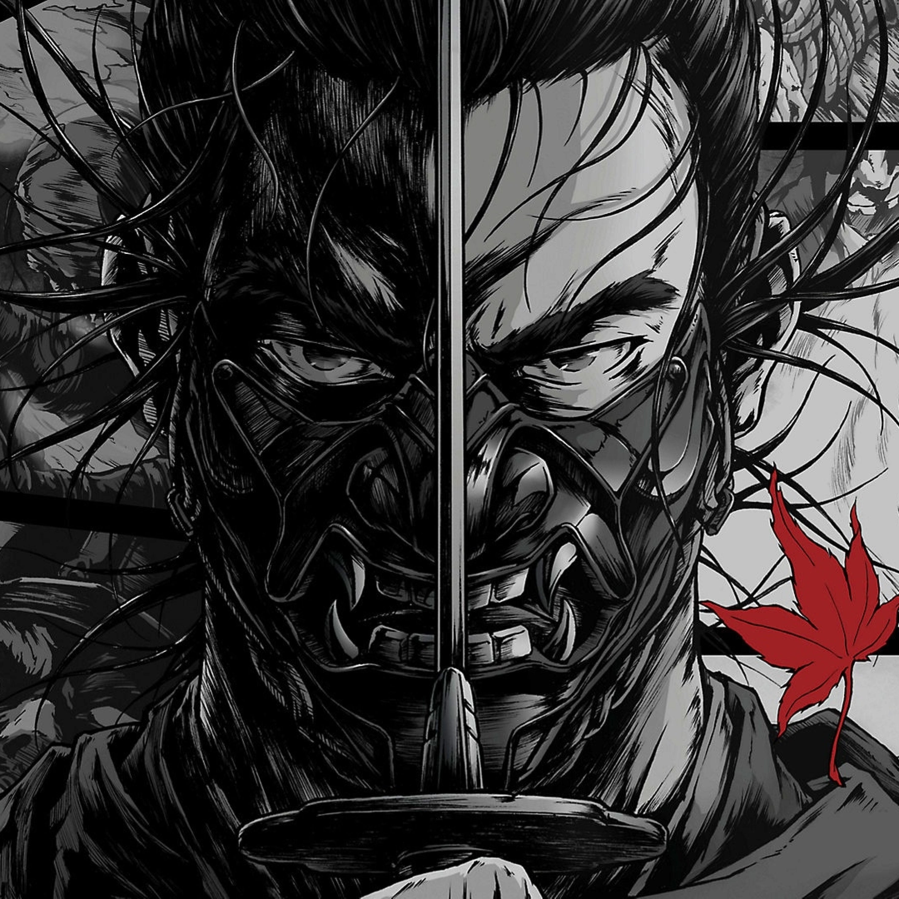 Wallpaper #OhmdBY8BtGB6xQ78i1I51 2932x2932 Resolution Ghost of Tsushima Monochrome Poster iPad Pro