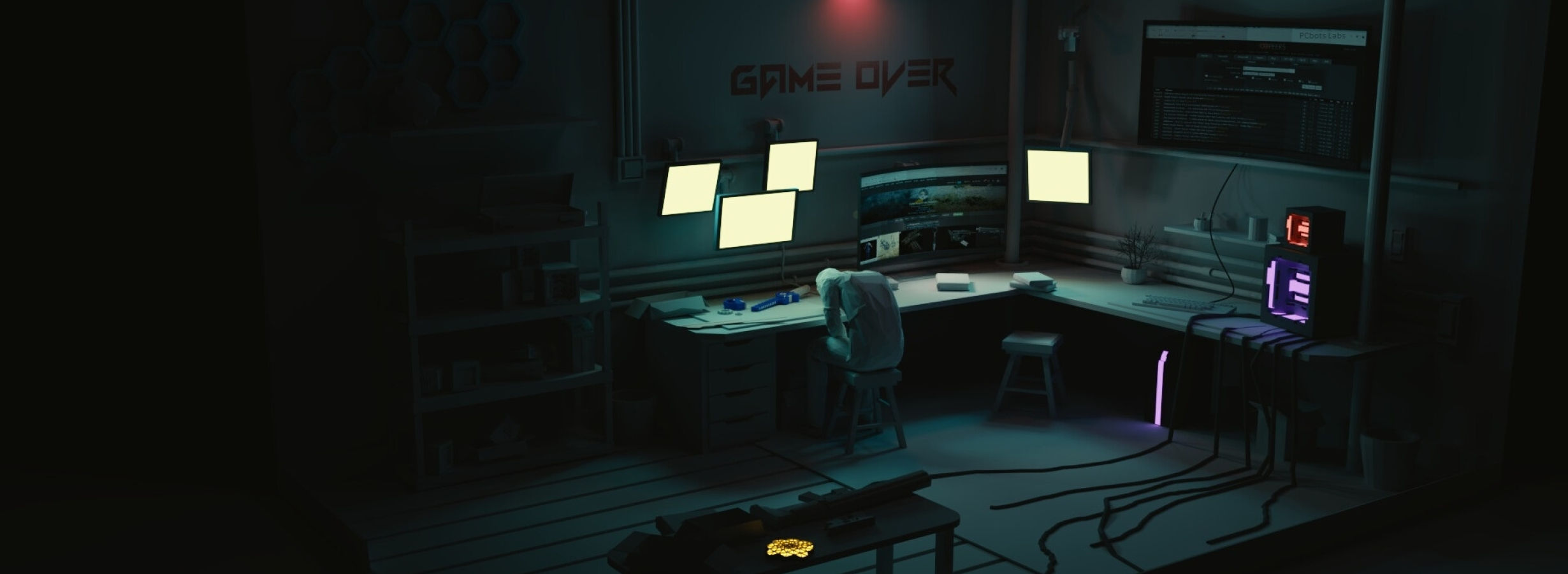 Wallpaper #o4sodJcBcm9NJah-bXV_36 2460x900 Game Over Hacker Setup 2460x900 Resolution Wallpaper HD