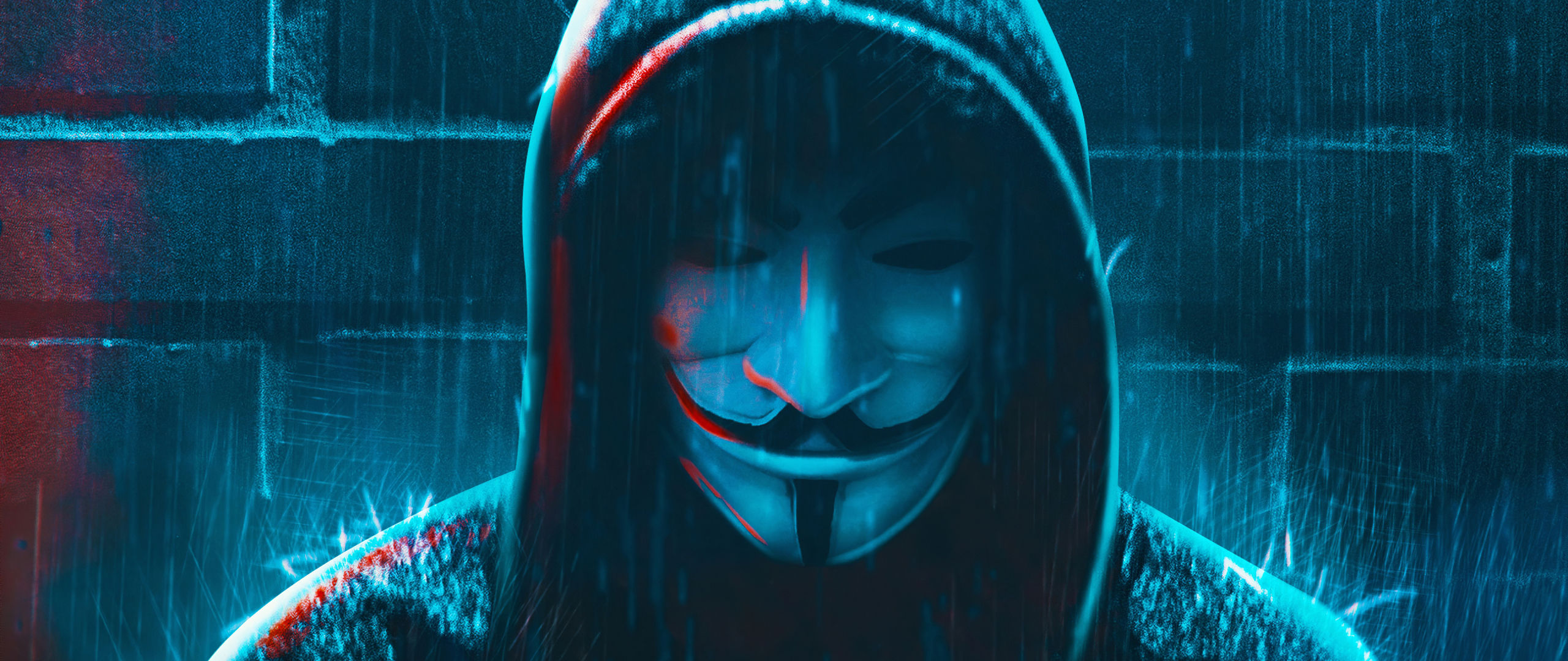 Wallpaper #wzMjM5MBcgDP3FvJiqkC0 2560x1080 Resolution Anonymous 4K Hacker Mask 2560x1080 Resolution
