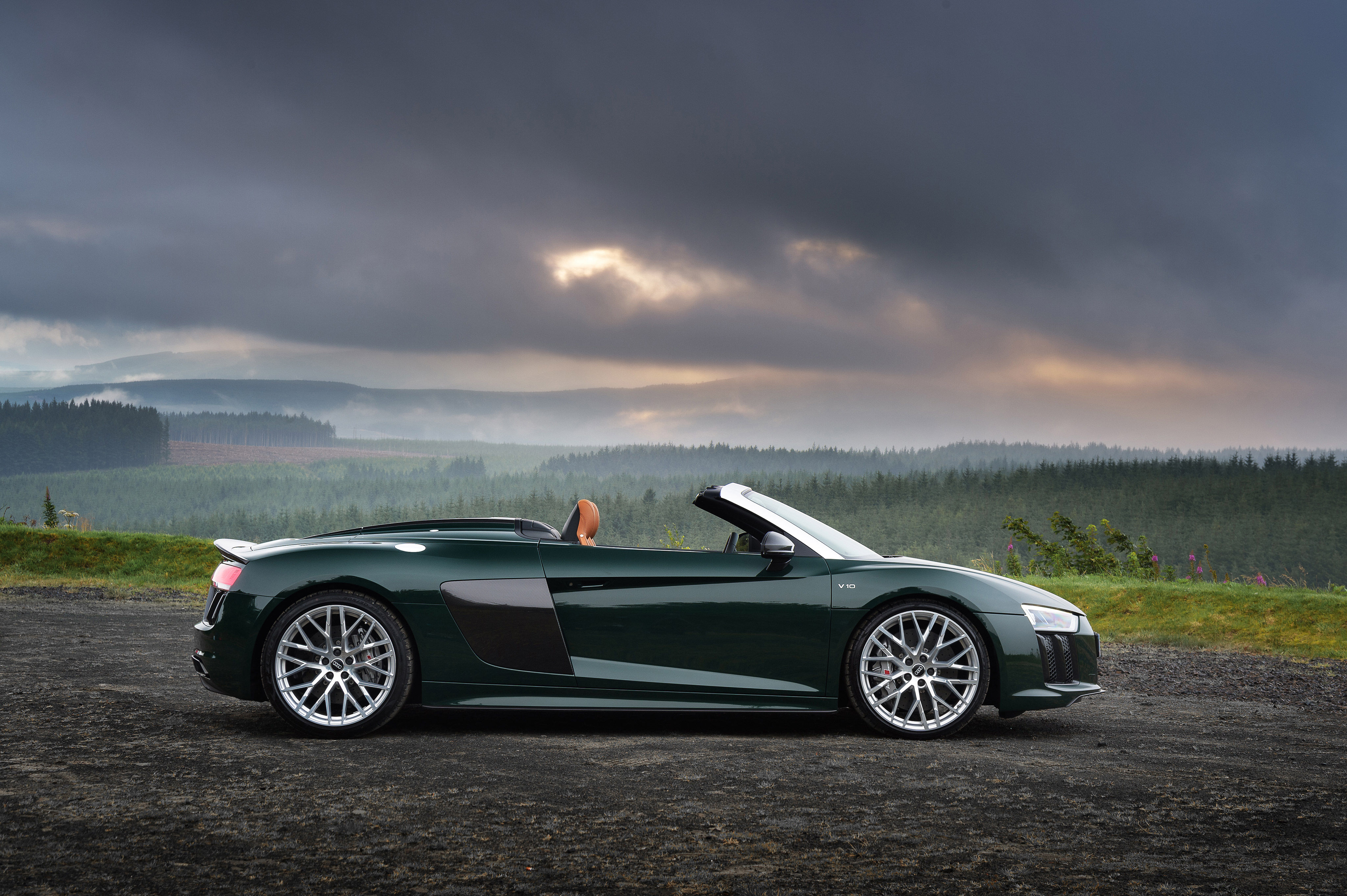 Wallpaper #-RnIDo8BtGB6xQ78ZVrp16 Audi R8 Spyder V10 Plus 4K Side View 2017 Wallpaper HD Cars 4K