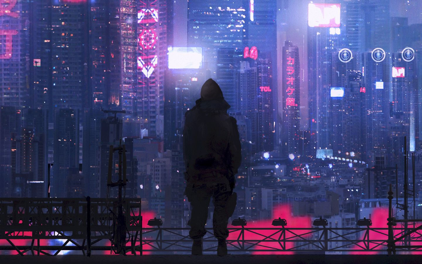 Wallpaper #in1s9I4Bnwiau_P6WQ9f56 Download Wallpaper 1440x900 City Silhouette Art Cyberpunk Futurism