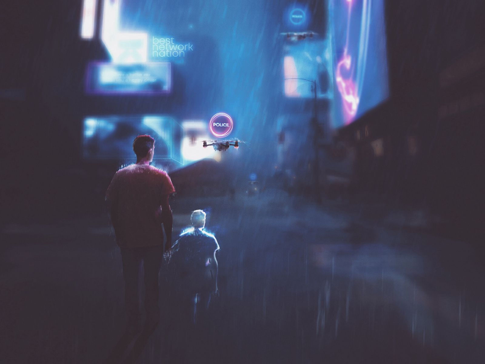Wallpaper #in1s9I4Bnwiau_P6WQ9f50 Download Wallpaper 1600x1200 Cyberpunk Futurism Silhouettes City