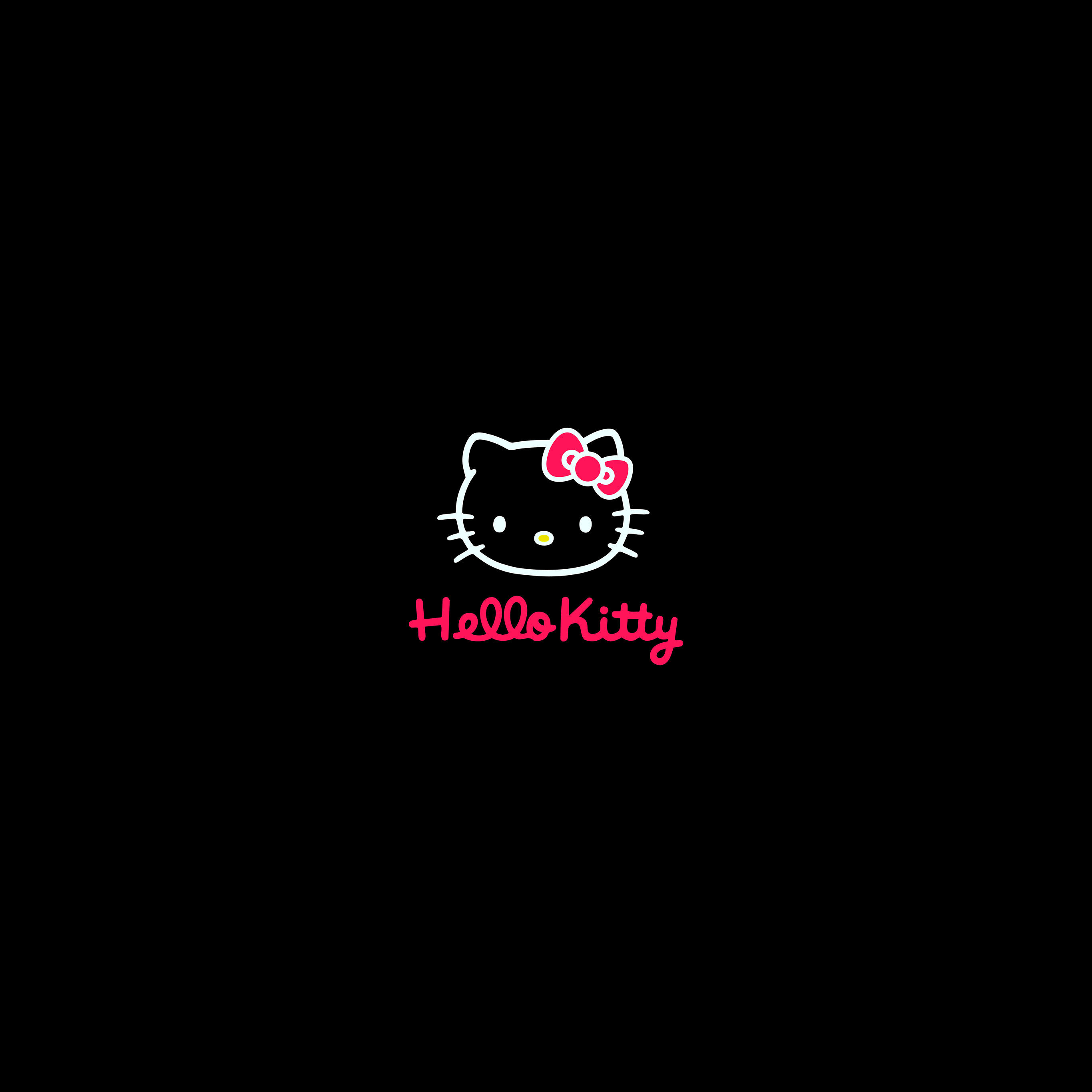 Wallpaper #RX2S844Bnwiau_P66g2J46 Aq68 Hello Kitty Logo Art Cute Dark Wallpaper
