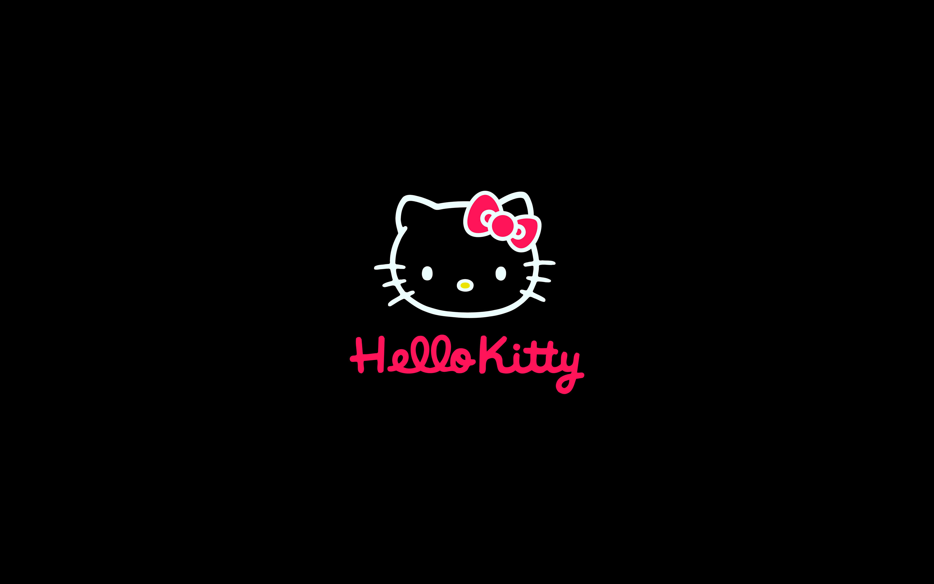 Wallpaper #RX2S844Bnwiau_P66g2J31 Aq68 Hello Kitty Logo Art Cute Dark Wallpaper