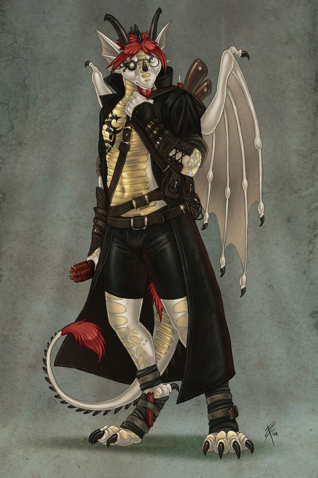 Wallpaper #MGh_F5MBSpphPi3-Ow_u288 Steampunk Dragon Weasyl