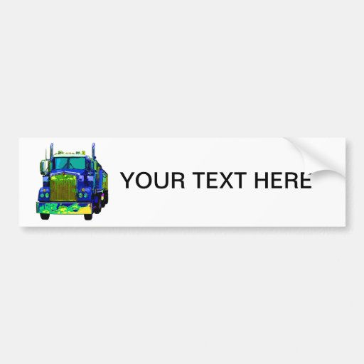 Wallpaper #rbg73JIBJvJKYCmEZfqB170 Colorful Blue Semi Truck Car Bumper Sticker Zazzle
