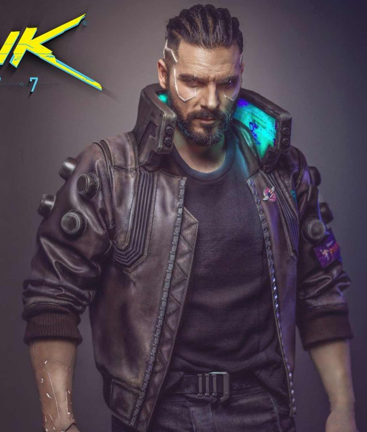 Wallpaper #SRkEBI8BtGB6xQ78mk3T57 Bomber Leather Cyberpunk 2077 Jacket with Patch Jackets Creator