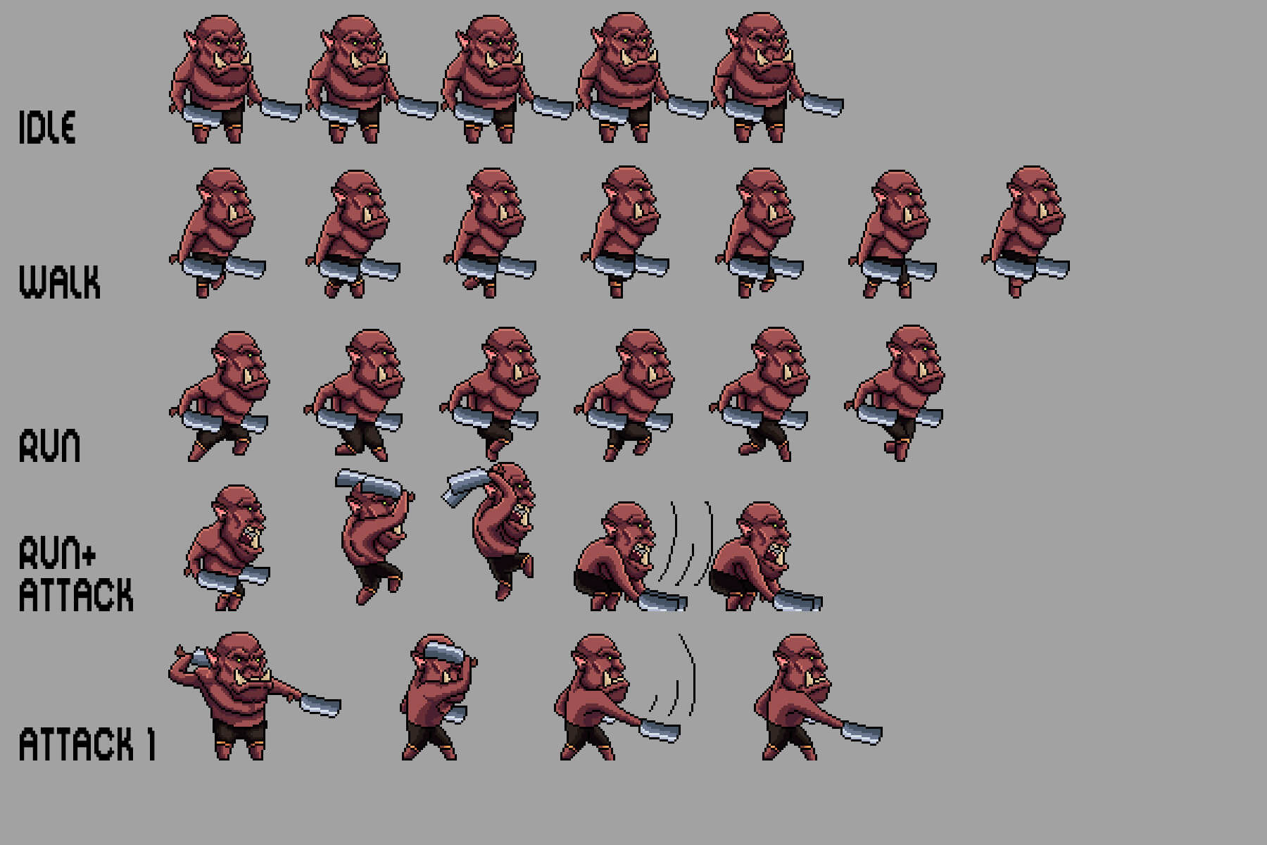 Wallpaper #D1YuepcBsd6xcFiEk9wE92 Free Orc Sprite Sheets Pixel Art Download Craftpixnet